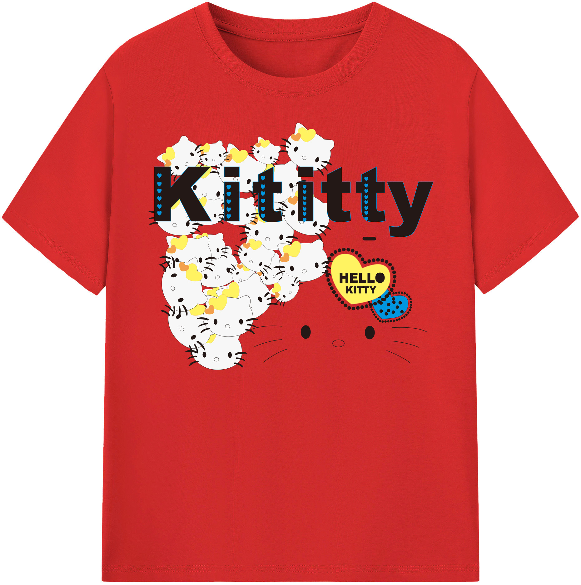 （画像用） Hello Kitty ハローキティ 綿100％半袖Tシャツ（フロントプリント）