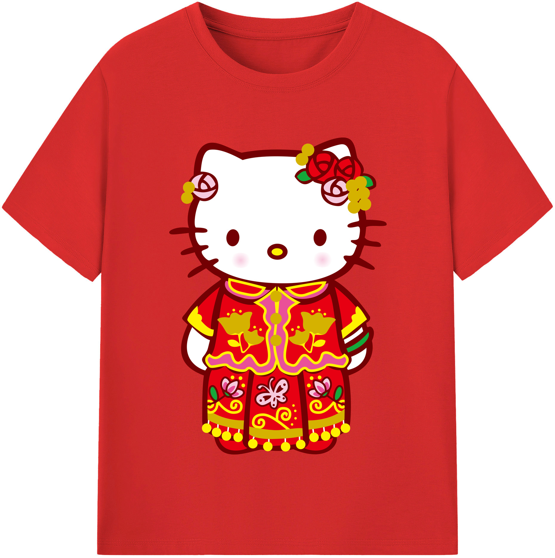 （画像用） Hello Kitty ハローキティ 綿100％半袖Tシャツ（フロントプリント）
