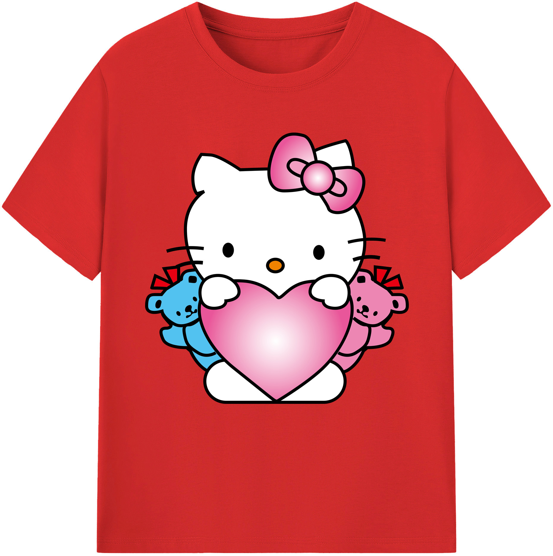 （画像用） Hello Kitty ハローキティ 綿100％半袖Tシャツ（フロントプリント）