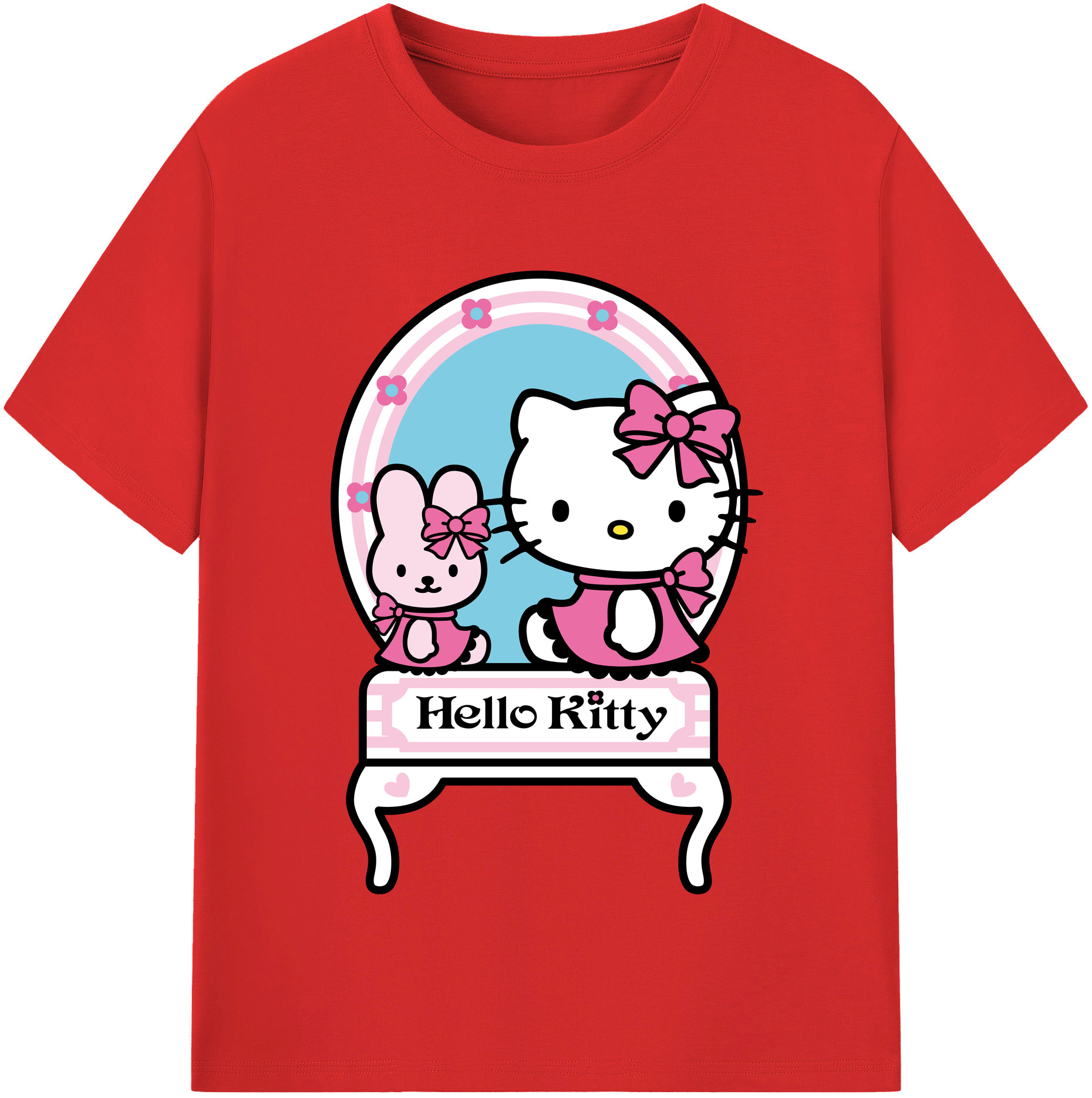 （画像用） Hello Kitty ハローキティ 綿100％半袖Tシャツ（フロントプリント）