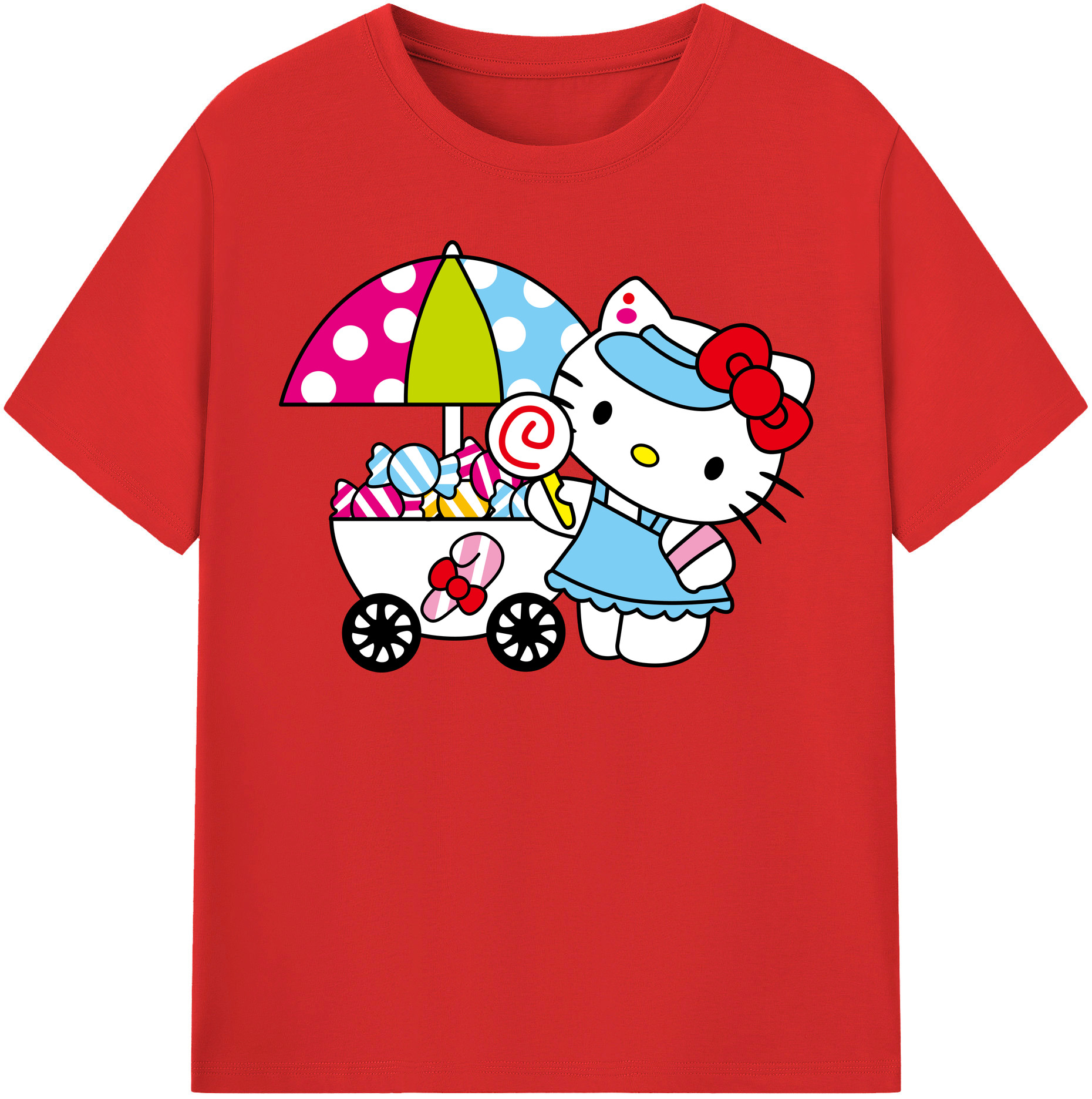 （画像用） Hello Kitty ハローキティ 綿100％半袖Tシャツ（フロントプリント）