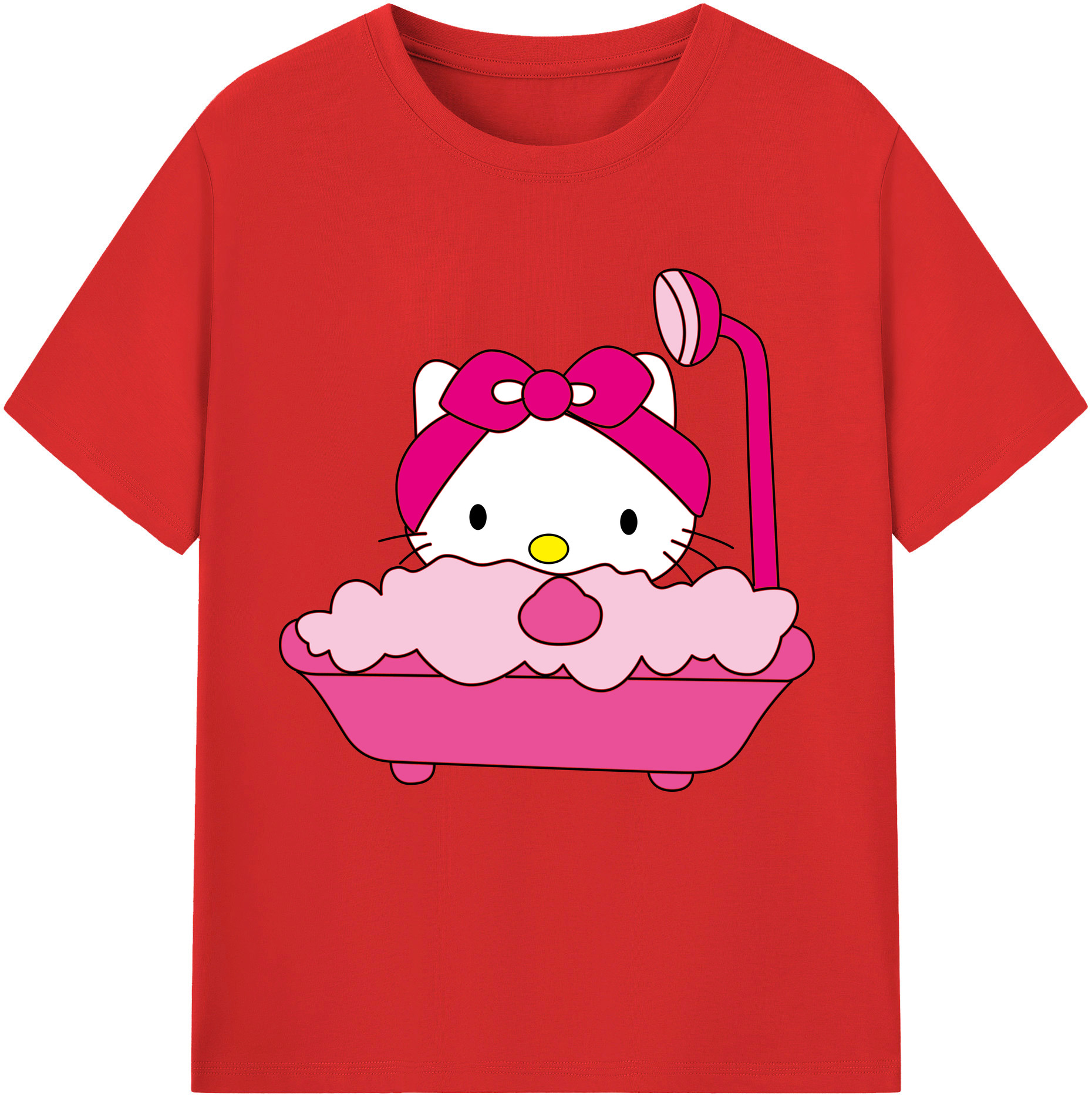 （画像用） Hello Kitty ハローキティ 綿100％半袖Tシャツ（フロントプリント）