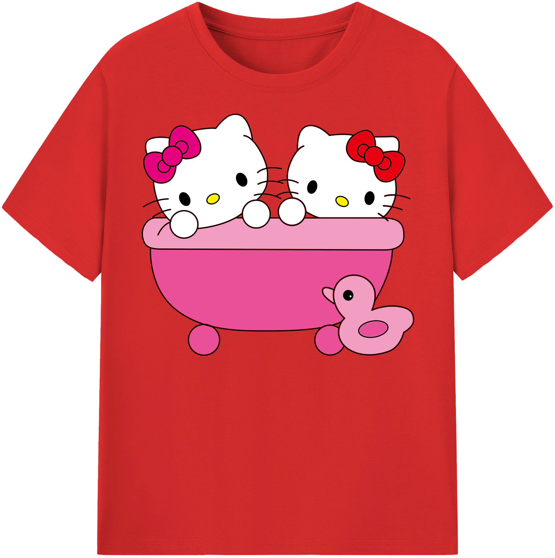 （画像用） Hello Kitty ハローキティ 綿100％半袖Tシャツ（フロントプリント）