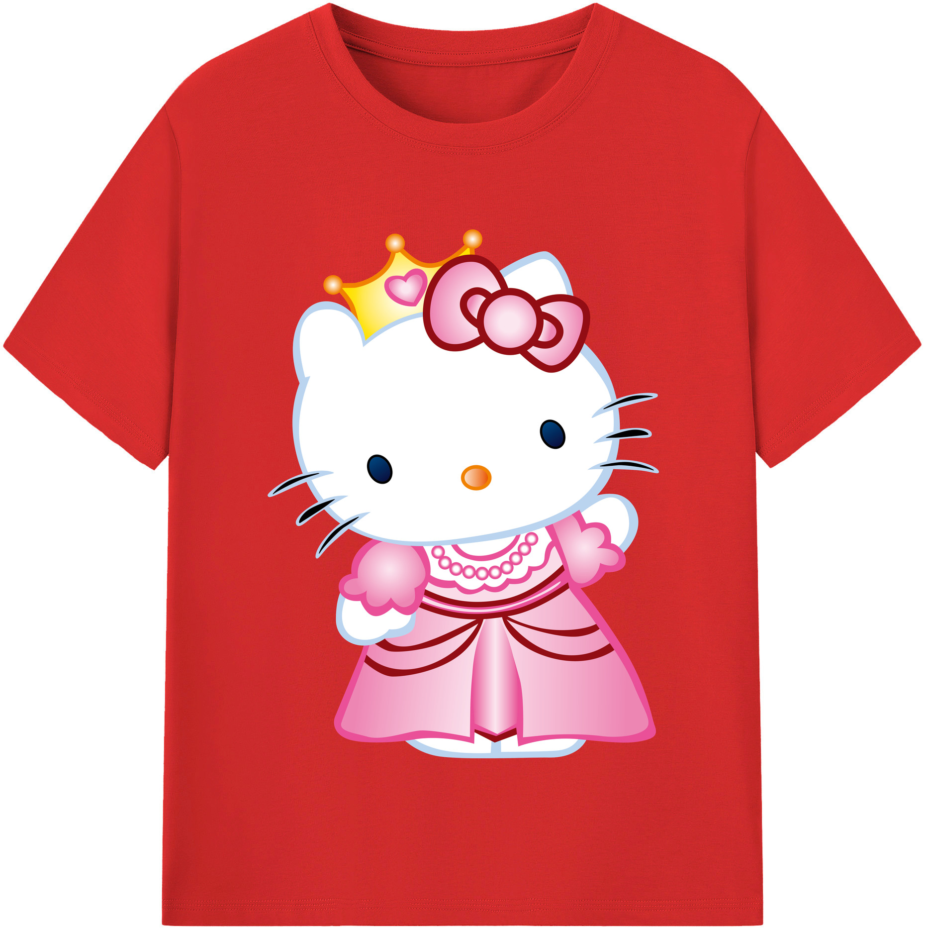 （画像用） Hello Kitty ハローキティ 綿100％半袖Tシャツ（フロントプリント）
