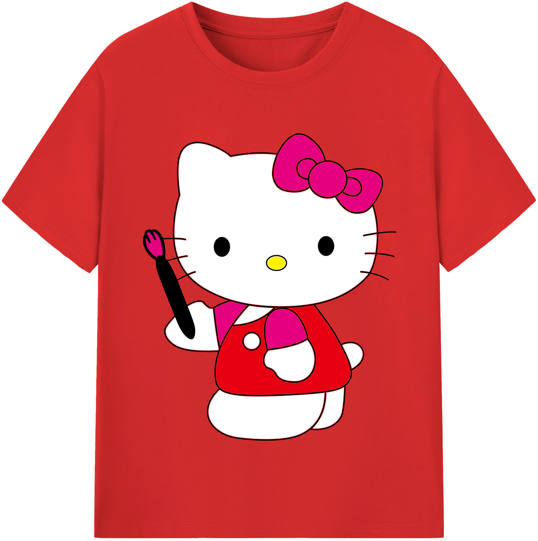 （画像用） Hello Kitty ハローキティ 綿100％半袖Tシャツ（フロントプリント）