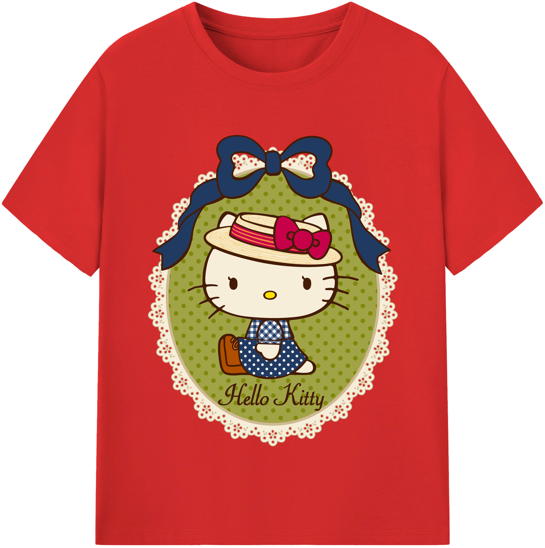 （画像用） Hello Kitty ハローキティ 綿100％半袖Tシャツ（フロントプリント）