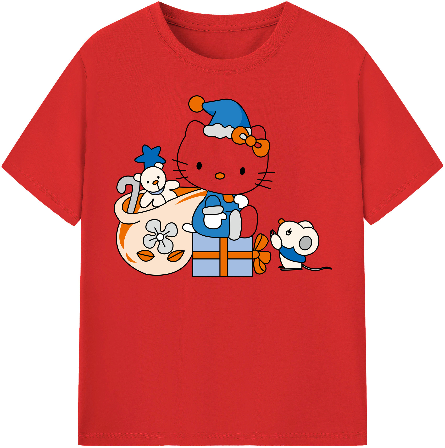 （画像用） Hello Kitty ハローキティ 綿100％半袖Tシャツ（フロントプリント）