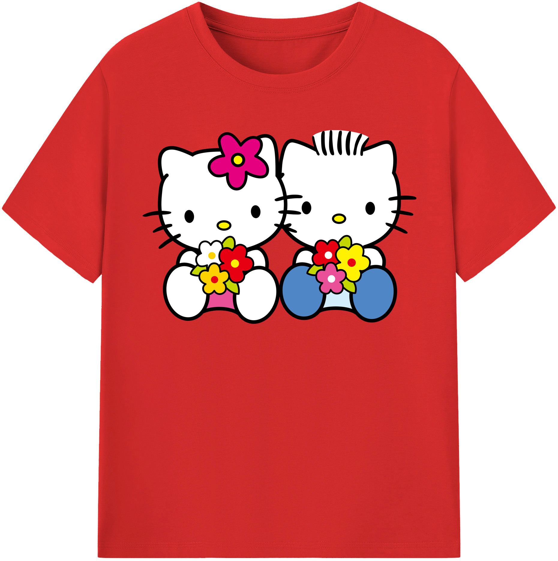 （画像用） Hello Kitty ハローキティ 綿100％半袖Tシャツ（フロントプリント）
