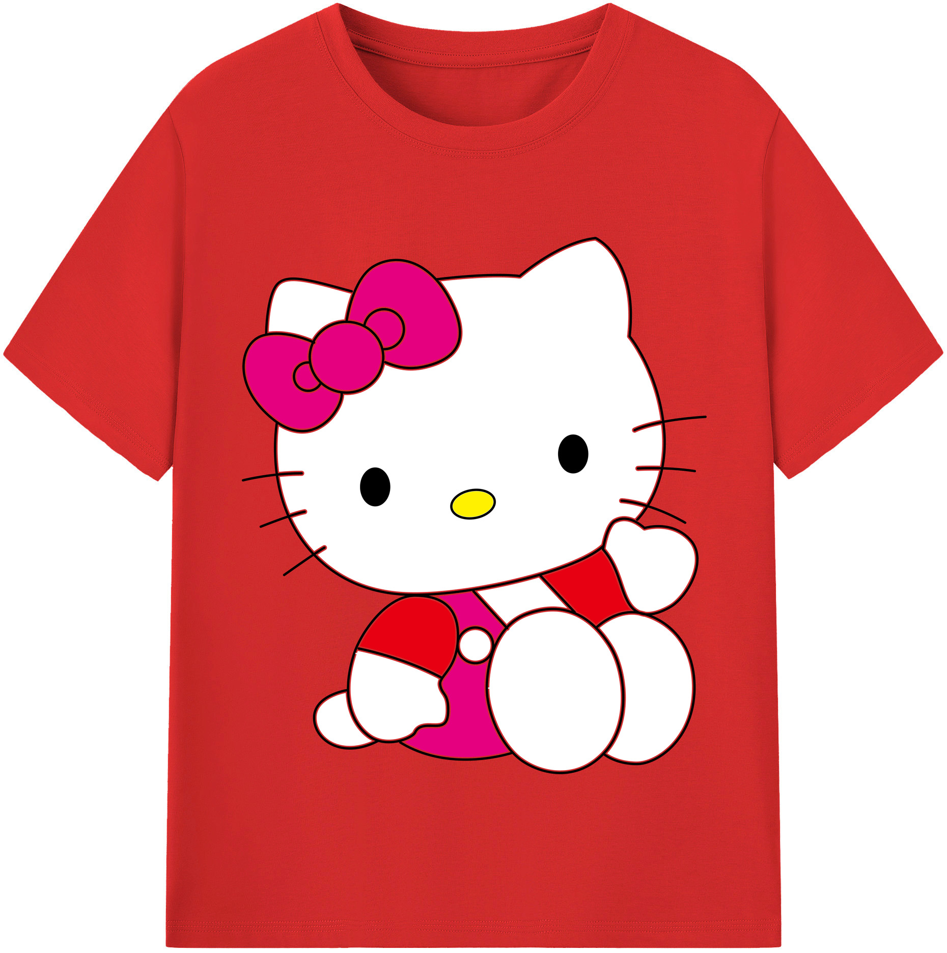 （画像用） Hello Kitty ハローキティ 綿100％半袖Tシャツ（フロントプリント）