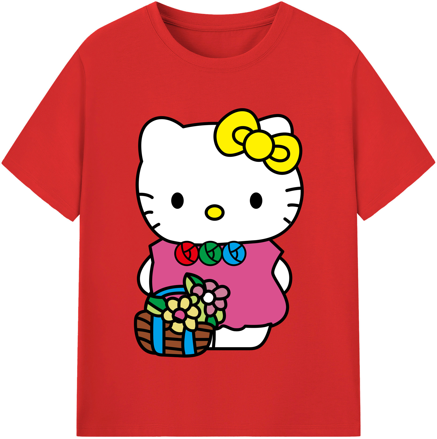 （画像用） Hello Kitty ハローキティ 綿100％半袖Tシャツ（フロントプリント）