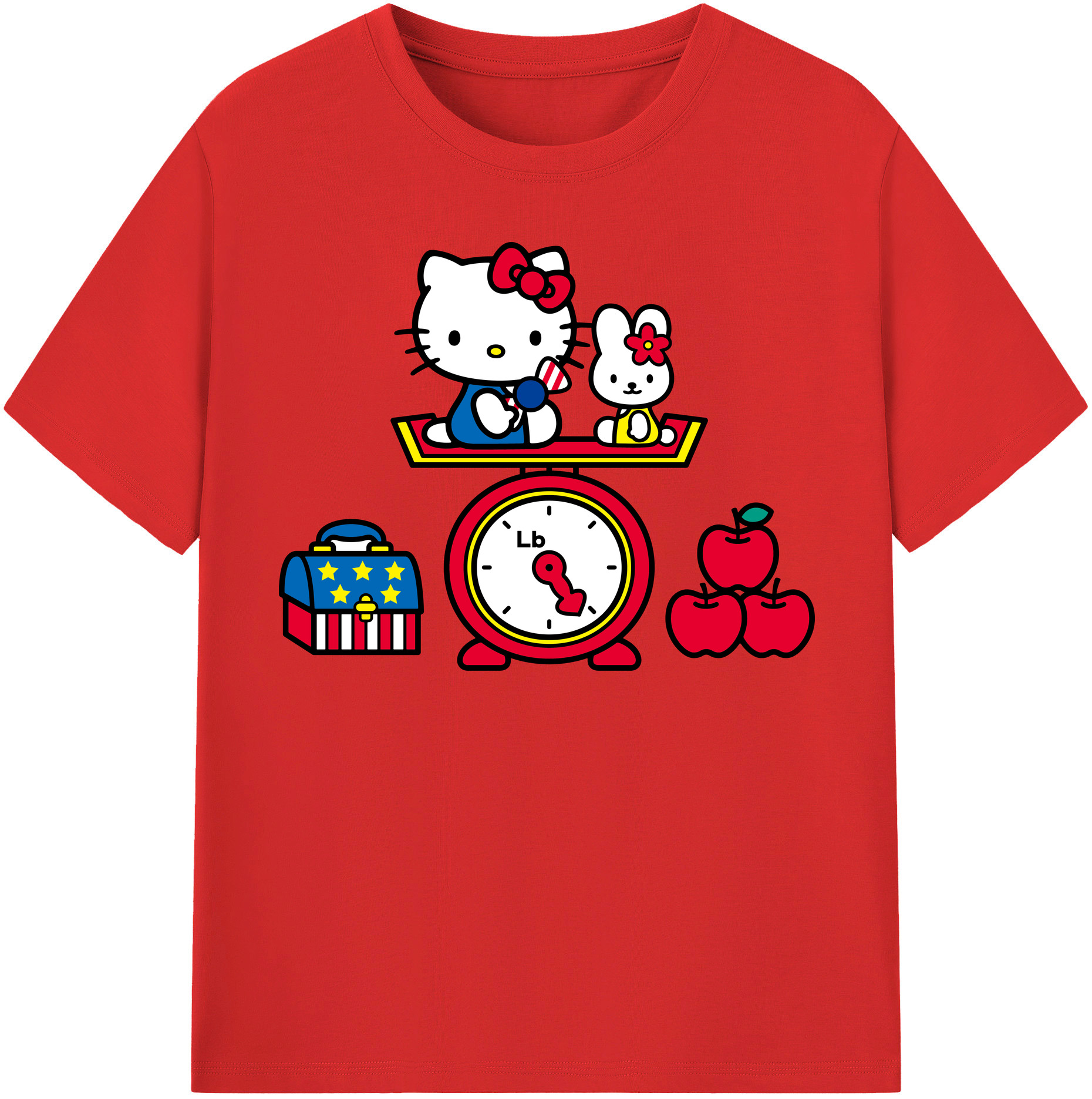 （画像用） Hello Kitty ハローキティ 綿100％半袖Tシャツ（フロントプリント）