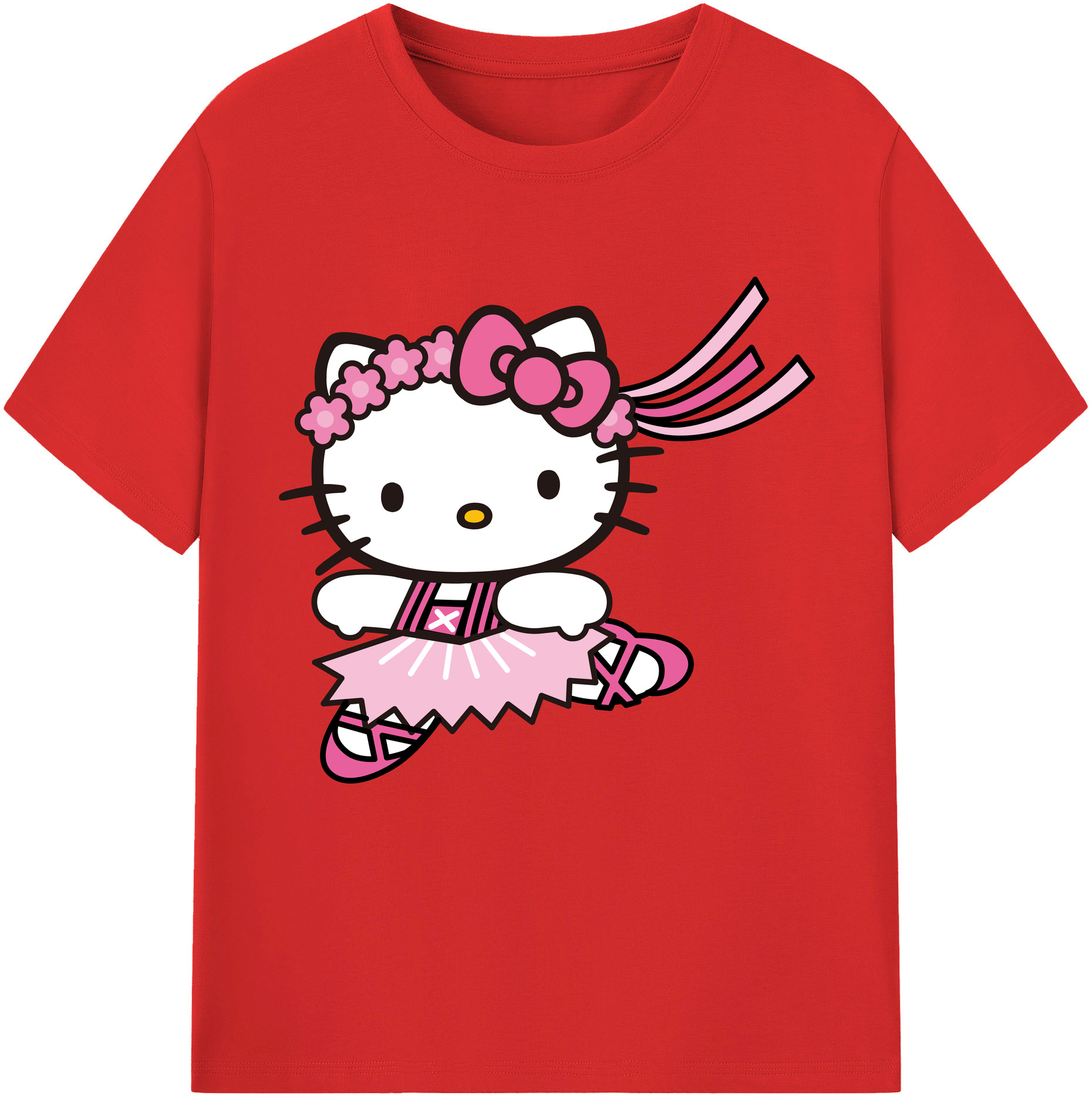 （画像用） Hello Kitty ハローキティ 綿100％半袖Tシャツ（フロントプリント）