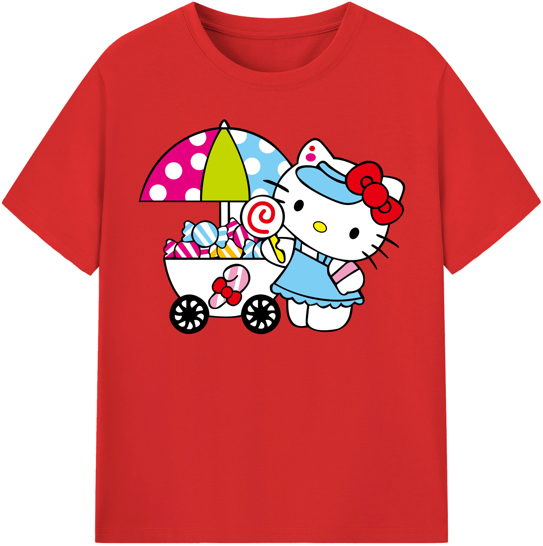 （画像用） Hello Kitty ハローキティ 綿100％半袖Tシャツ（フロントプリント）