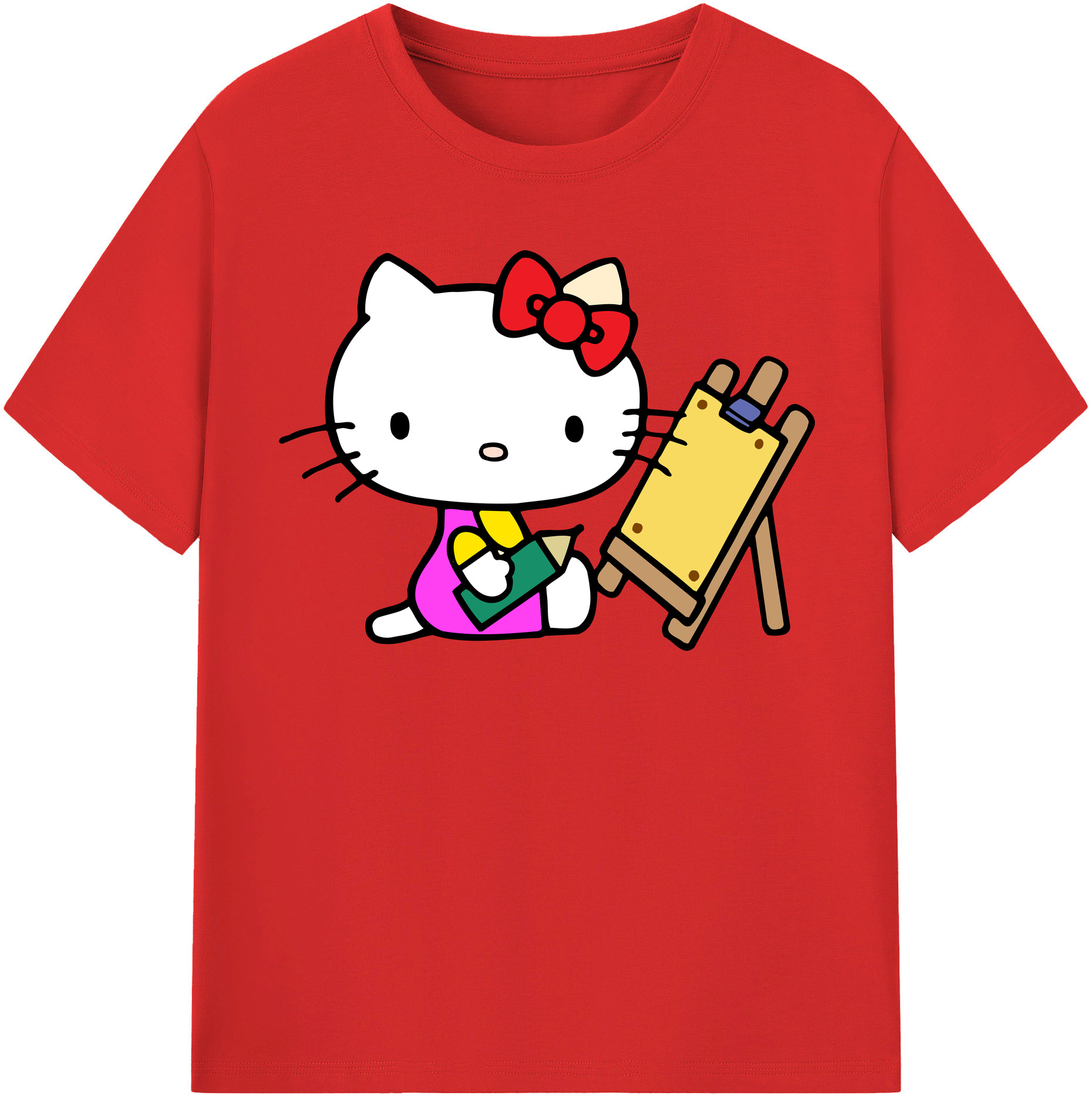 （画像用） Hello Kitty ハローキティ 綿100％半袖Tシャツ（フロントプリント）