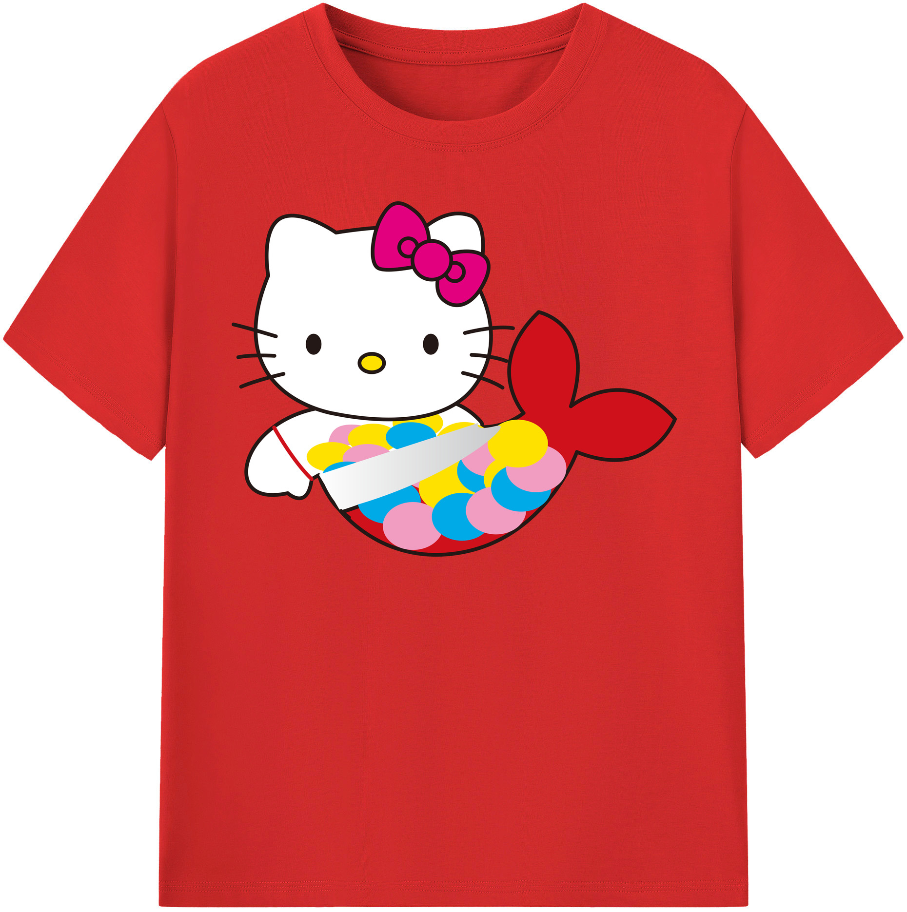 （画像用） Hello Kitty ハローキティ 綿100％半袖Tシャツ（フロントプリント）