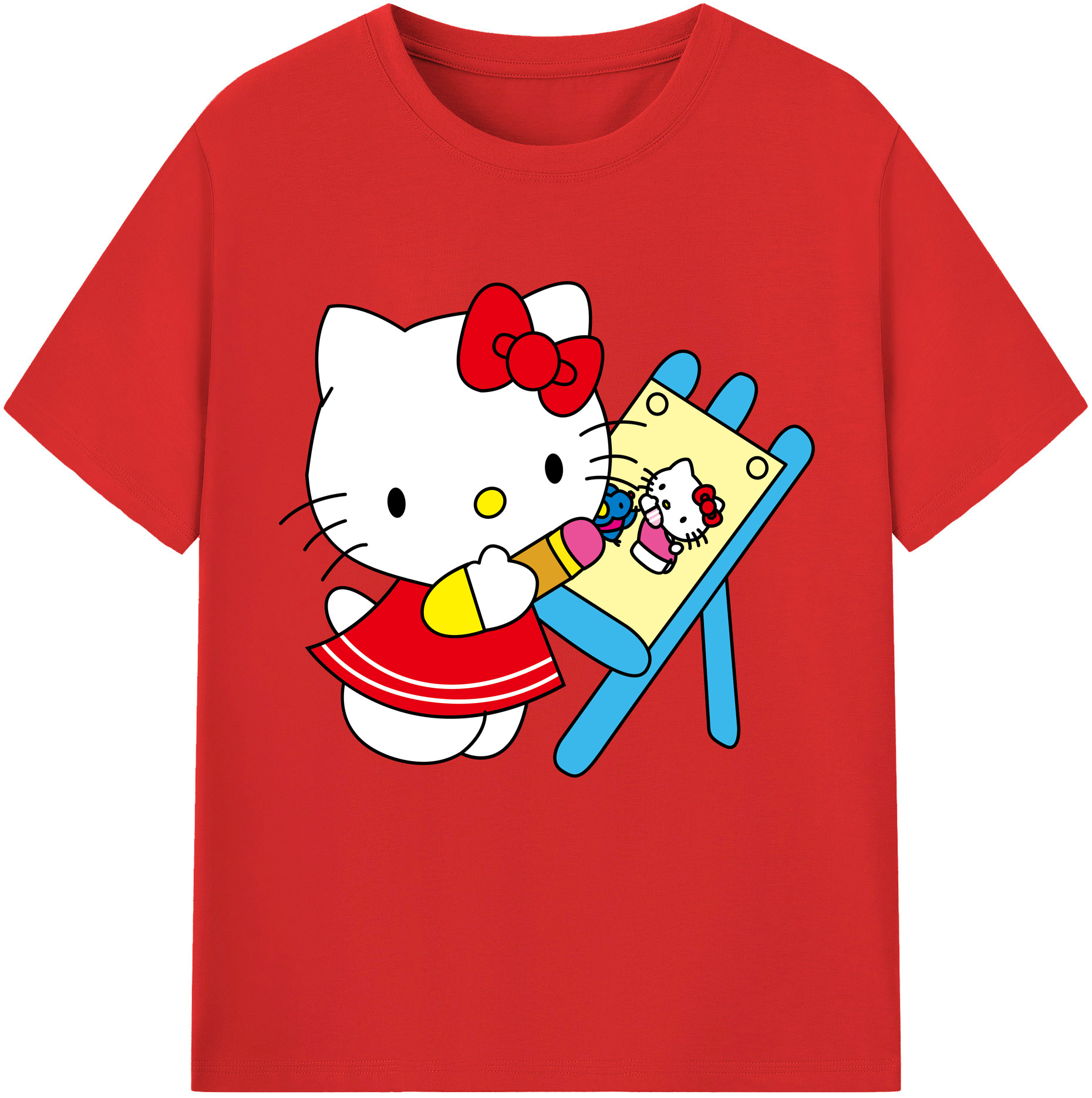 （画像用） Hello Kitty ハローキティ 綿100％半袖Tシャツ（フロントプリント）