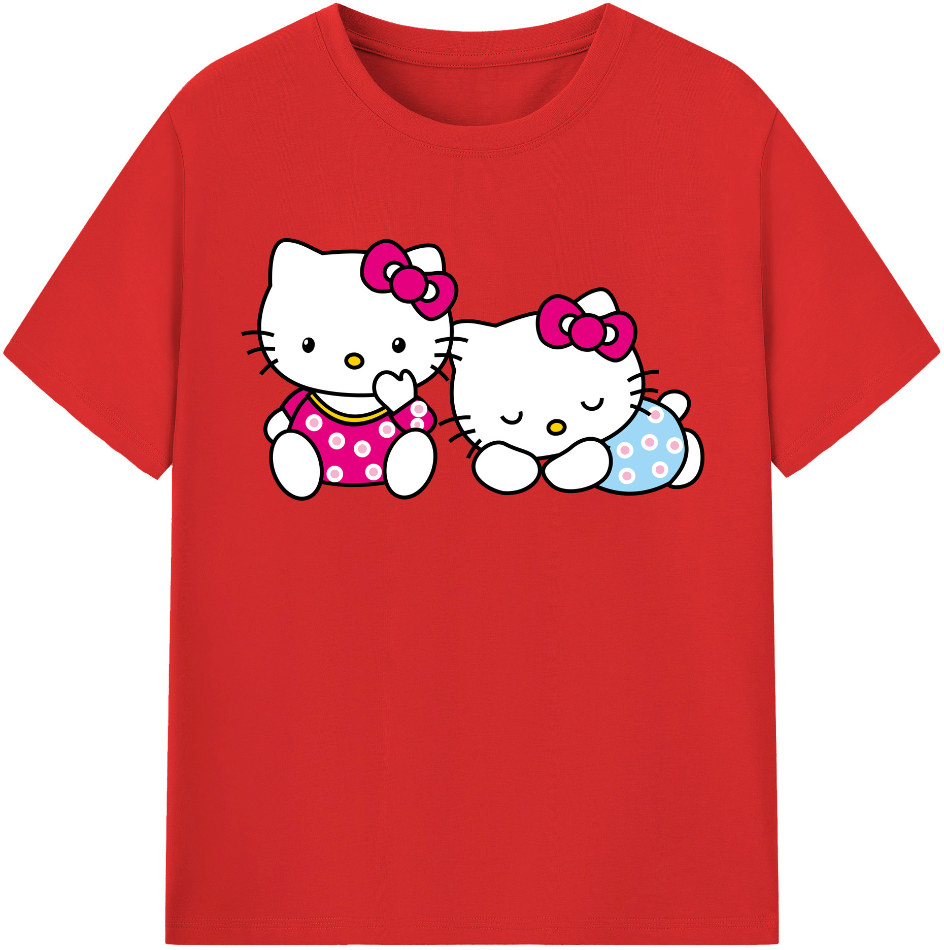 （画像用） Hello Kitty ハローキティ 綿100％半袖Tシャツ（フロントプリント）