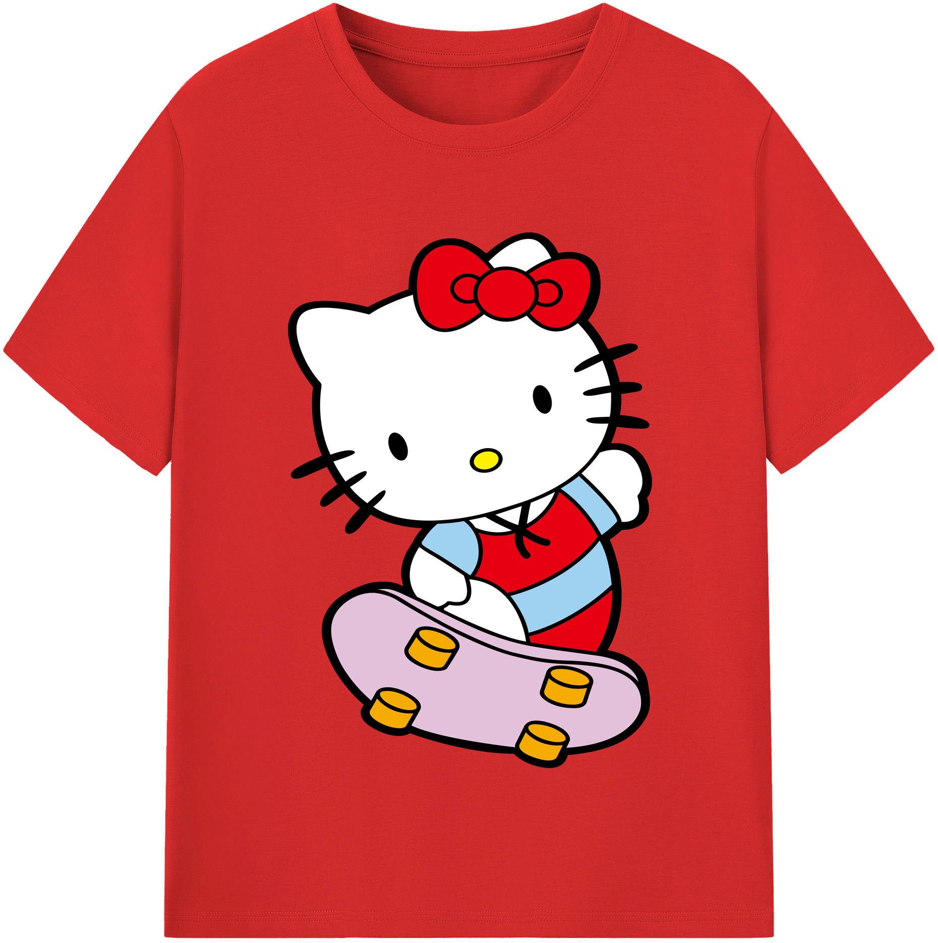 （画像用） Hello Kitty ハローキティ 綿100％半袖Tシャツ（フロントプリント）