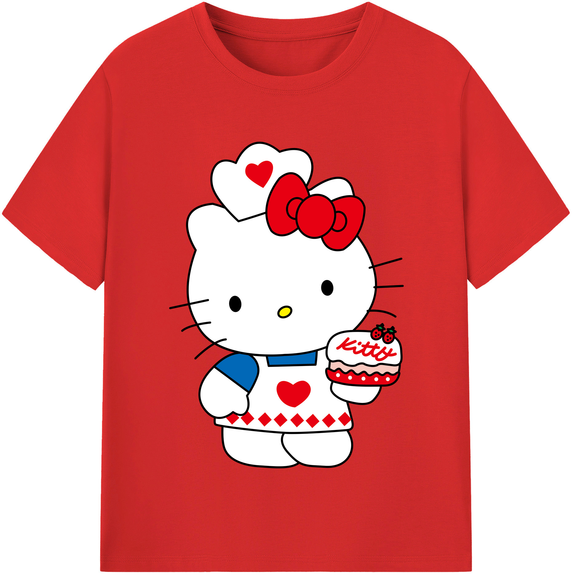 （画像用） Hello Kitty ハローキティ 綿100％半袖Tシャツ（フロントプリント）