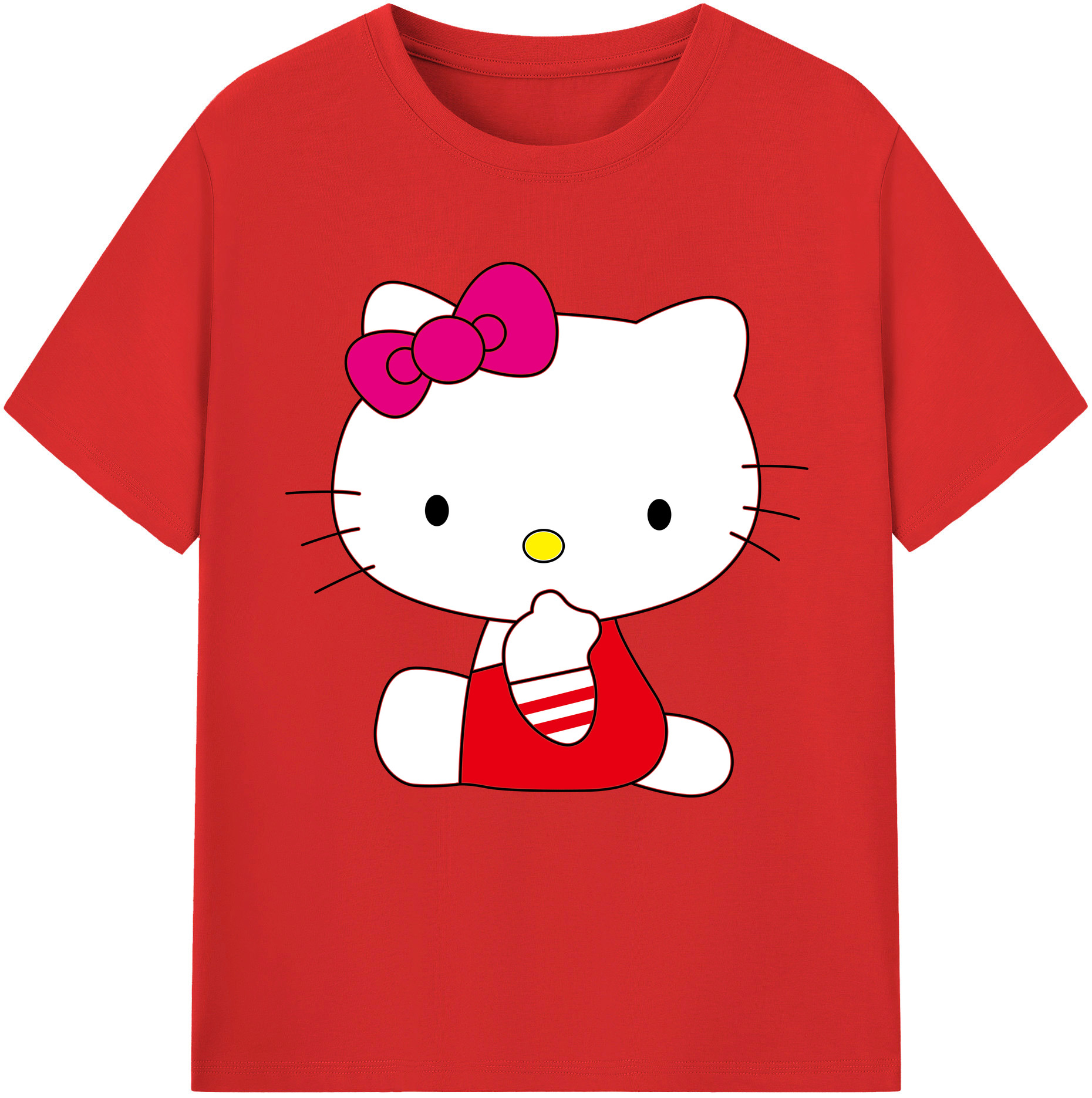 （画像用） Hello Kitty ハローキティ 綿100％半袖Tシャツ（フロントプリント）