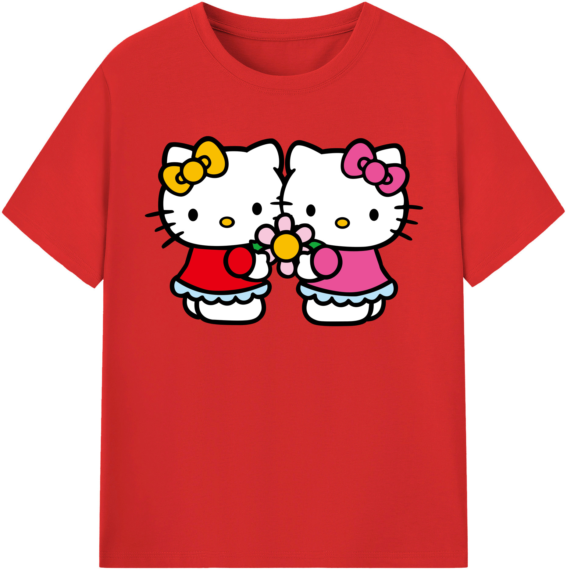 （画像用） Hello Kitty ハローキティ 綿100％半袖Tシャツ（フロントプリント）