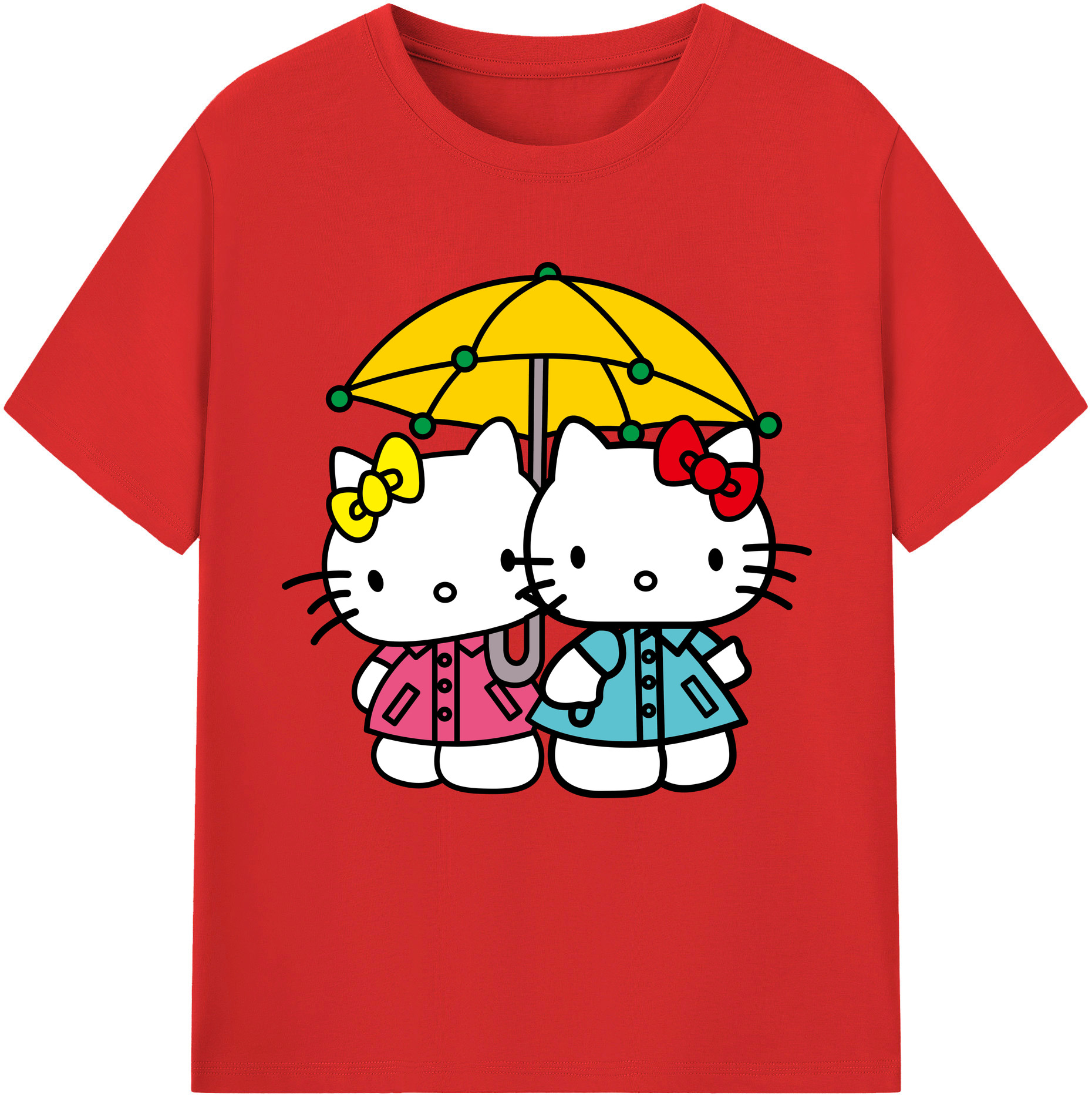 （画像用） Hello Kitty ハローキティ 綿100％半袖Tシャツ（フロントプリント）