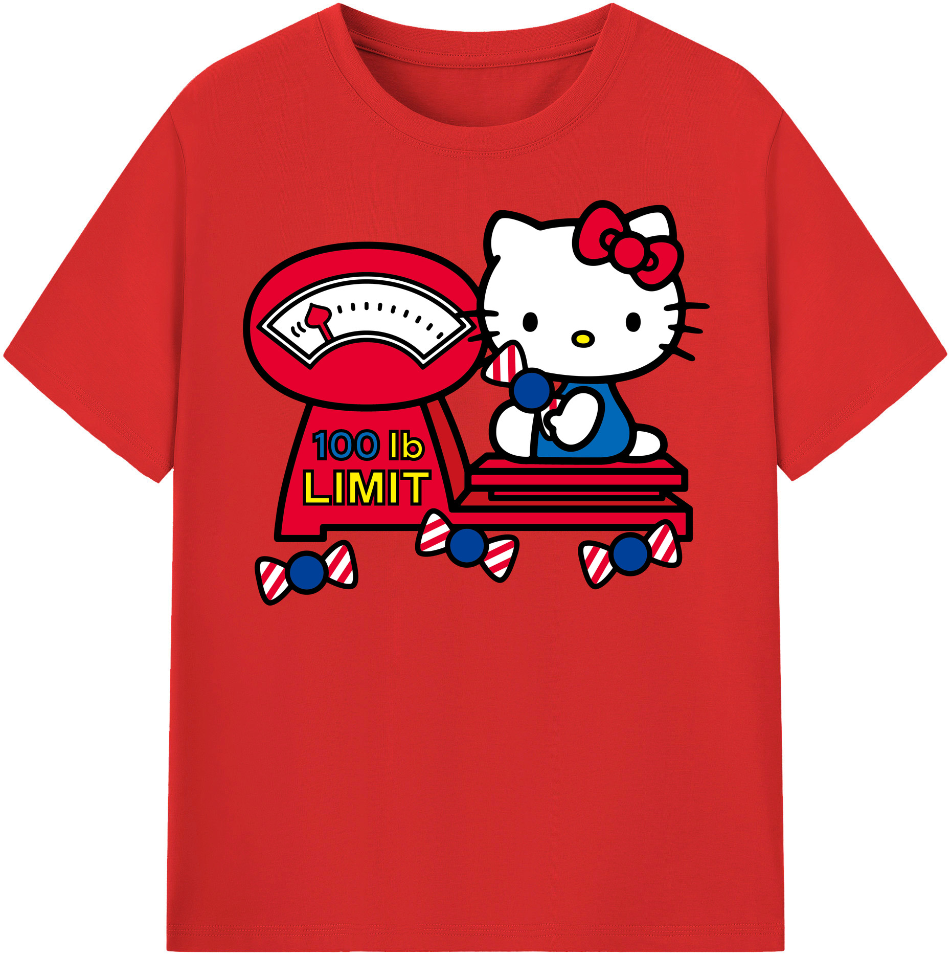 （画像用） Hello Kitty ハローキティ 綿100％半袖Tシャツ（フロントプリント）