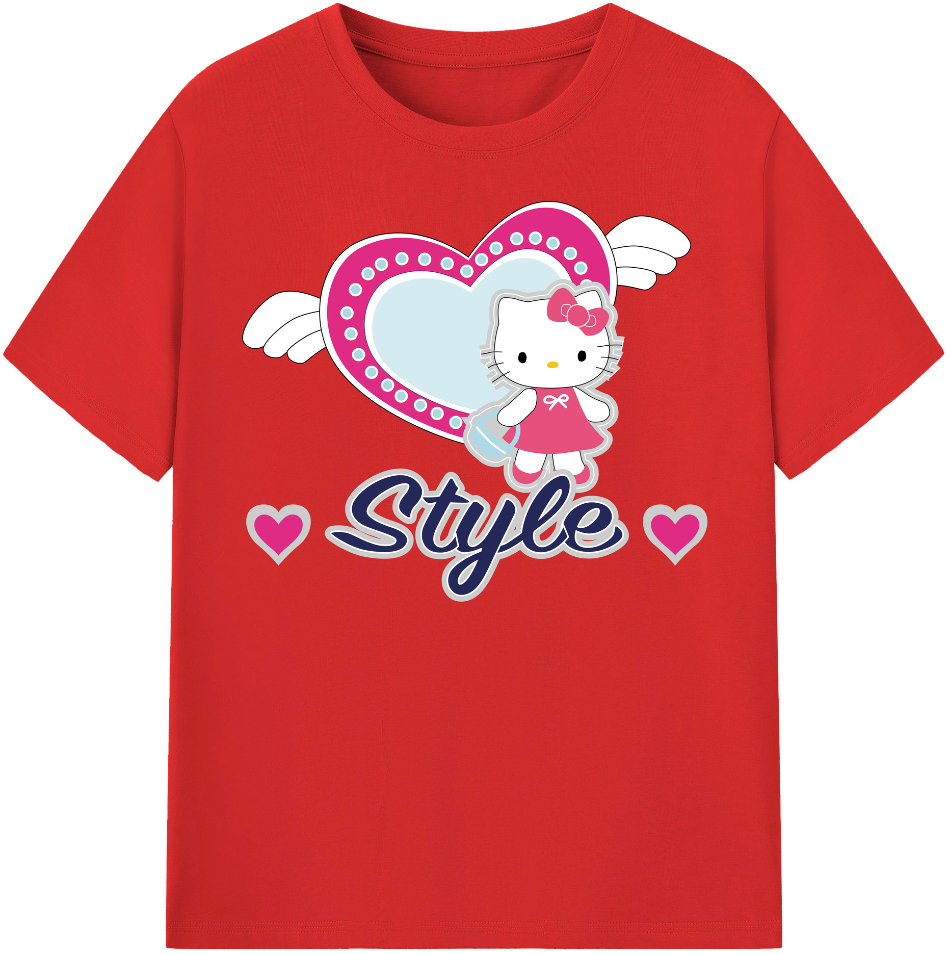 （画像用） Hello Kitty ハローキティ 綿100％半袖Tシャツ（フロントプリント）