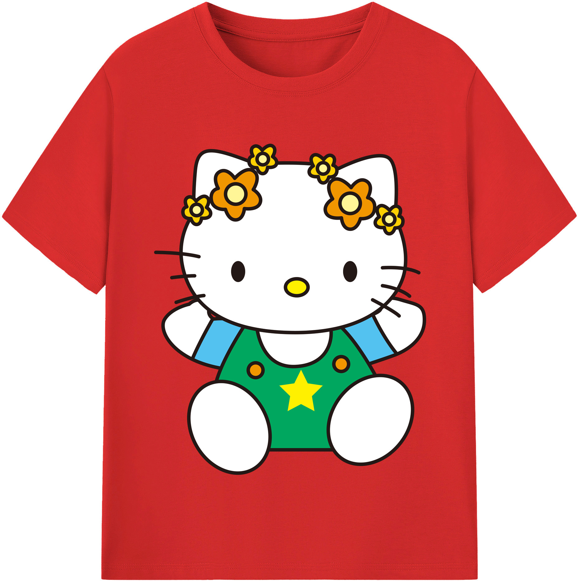 （画像用） Hello Kitty ハローキティ 綿100％半袖Tシャツ（フロントプリント）