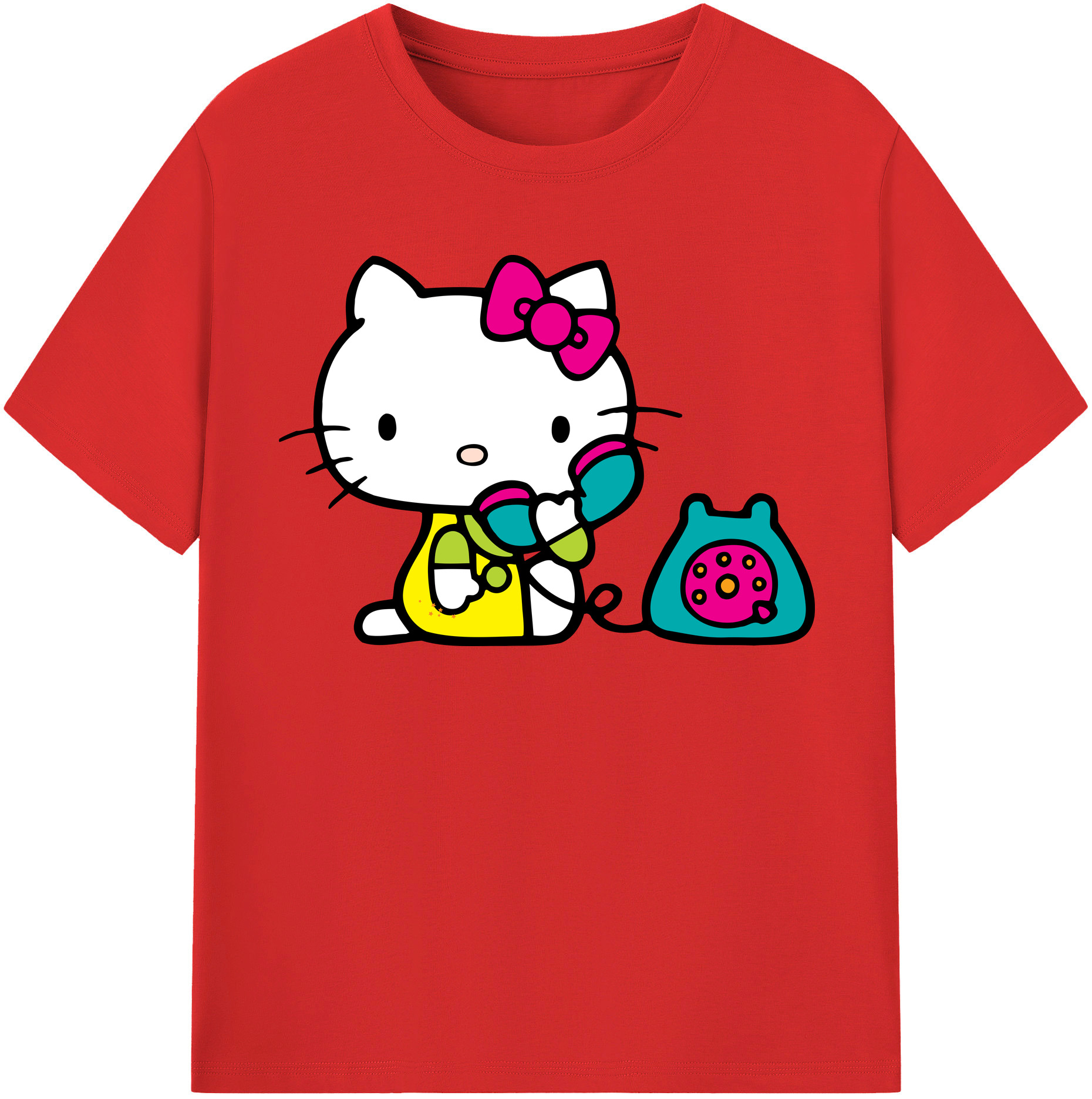 （画像用） Hello Kitty ハローキティ 綿100％半袖Tシャツ（フロントプリント）