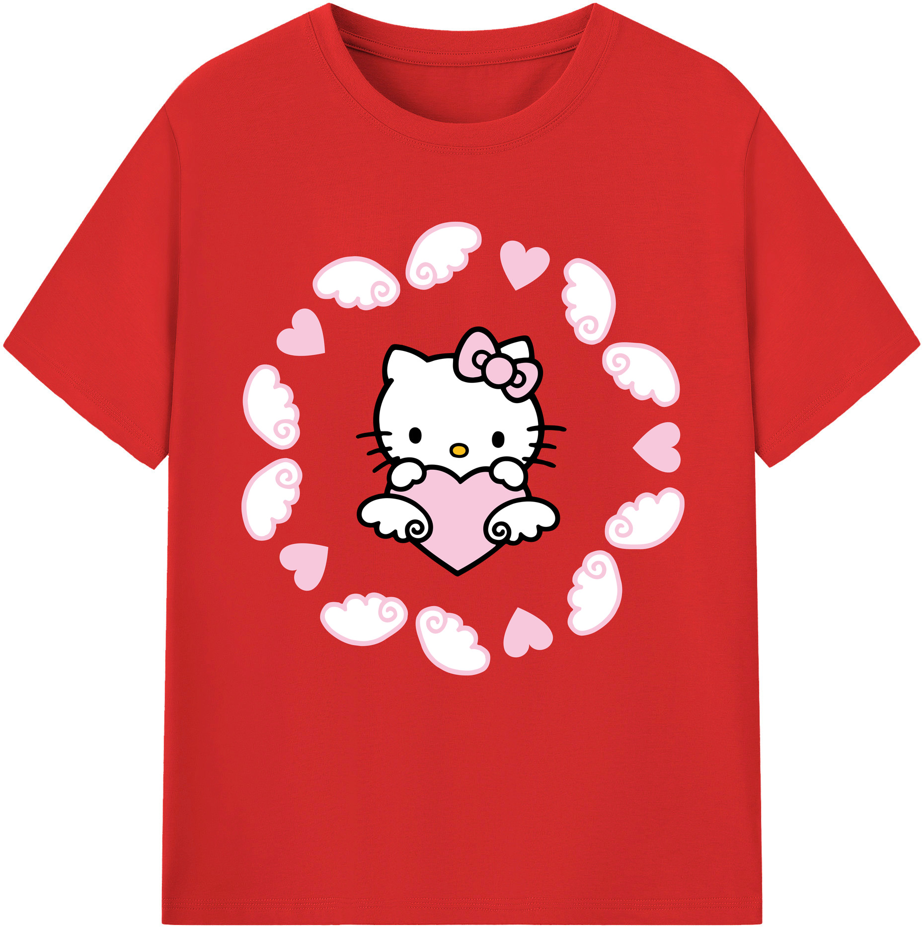 （画像用） Hello Kitty ハローキティ 綿100％半袖Tシャツ（フロントプリント）