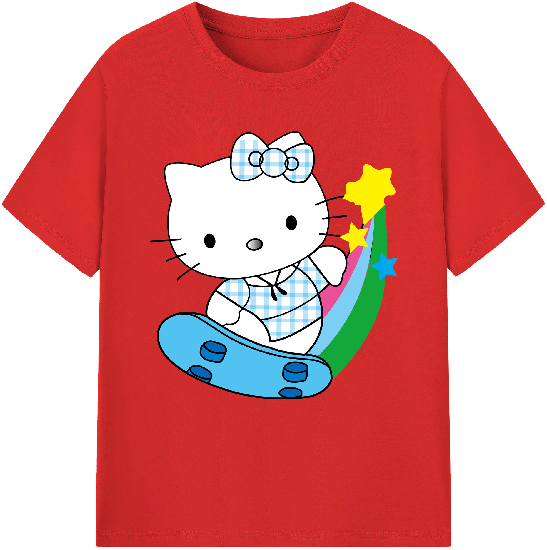 （画像用） Hello Kitty ハローキティ 綿100％半袖Tシャツ（フロントプリント）