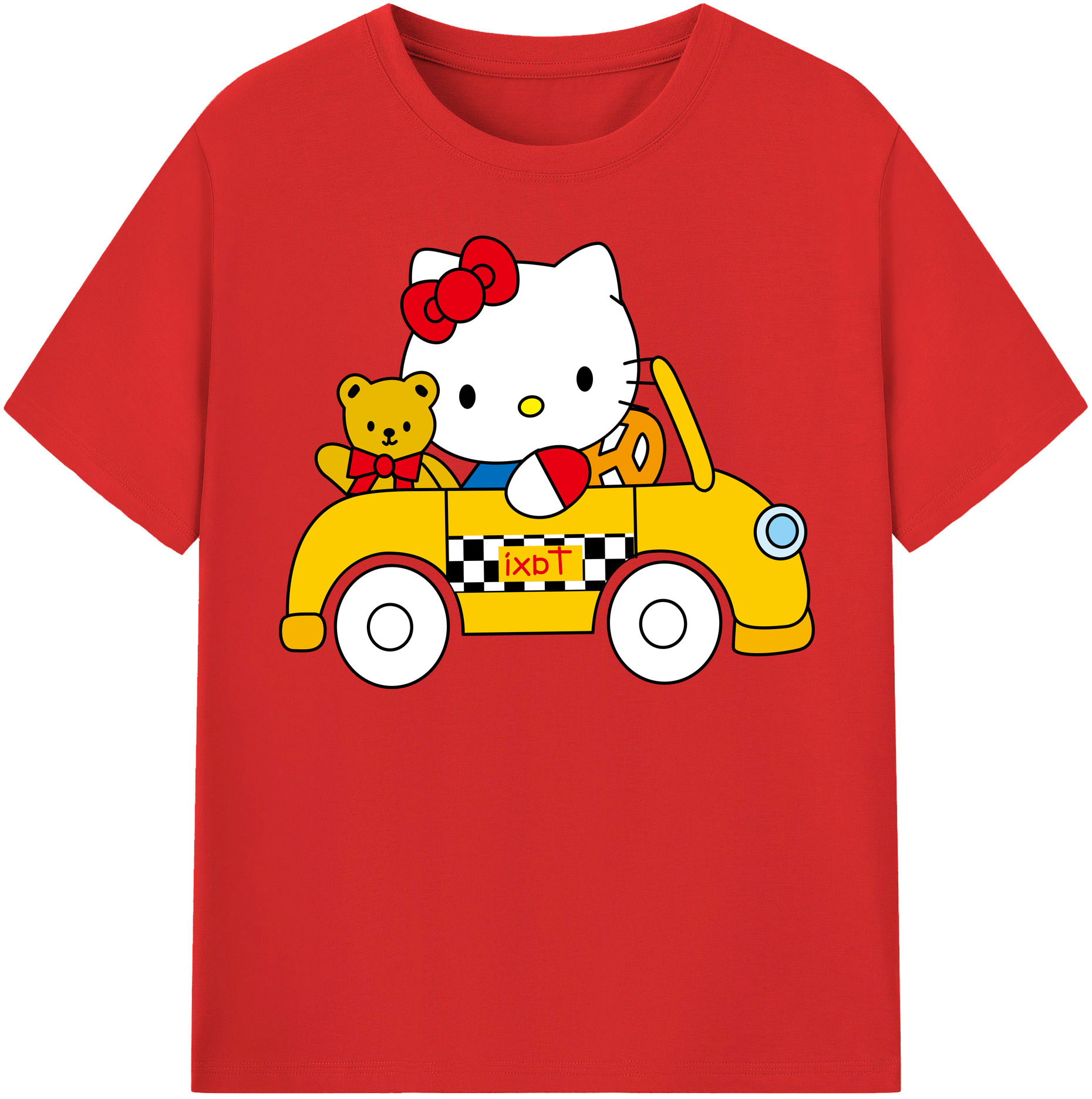 （画像用） Hello Kitty ハローキティ 綿100％半袖Tシャツ（フロントプリント）