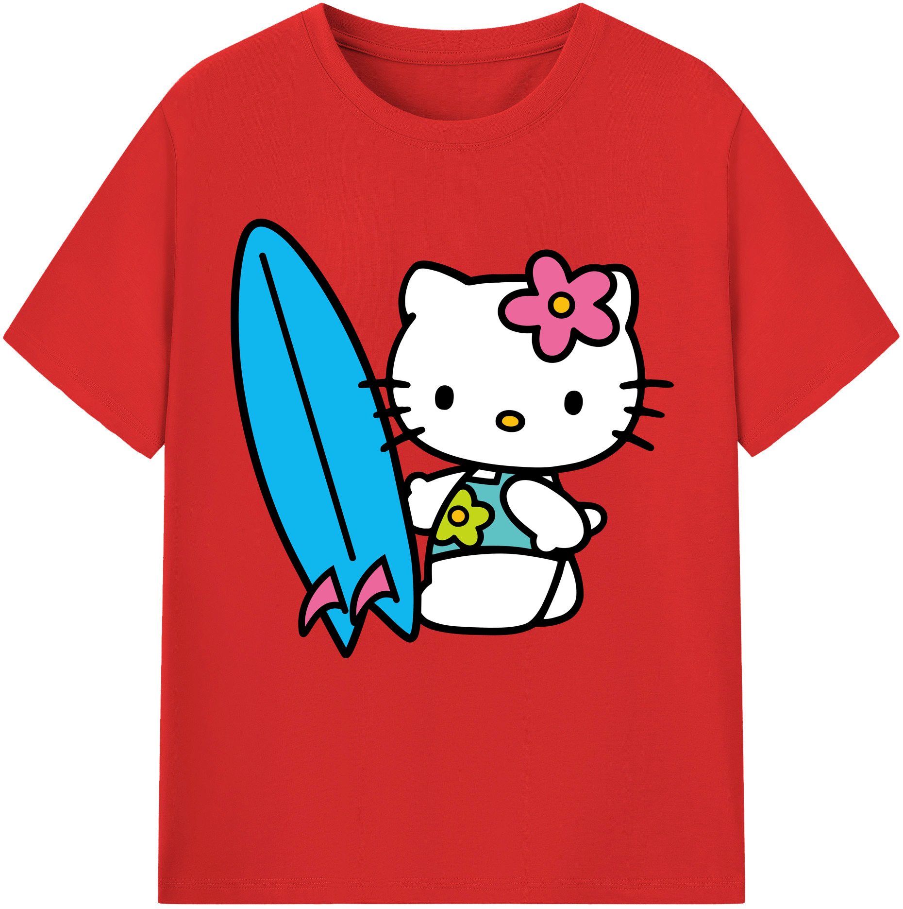 （画像用） Hello Kitty ハローキティ 綿100％半袖Tシャツ（フロントプリント）