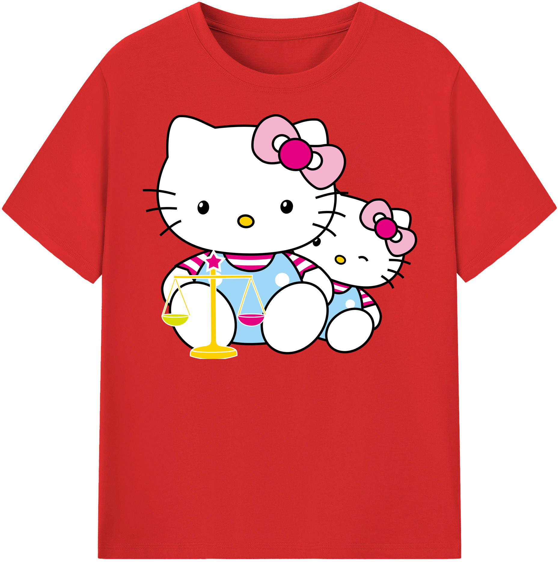 （画像用） Hello Kitty ハローキティ 綿100％半袖Tシャツ（フロントプリント）