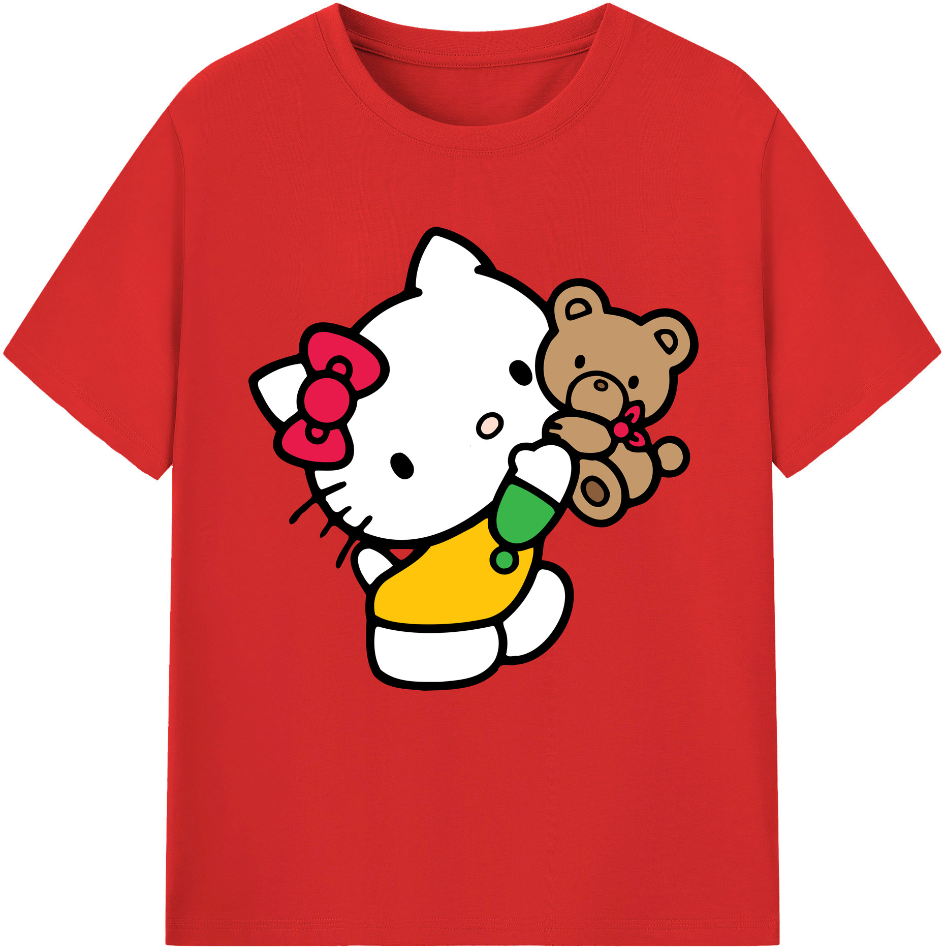 （画像用） Hello Kitty ハローキティ 綿100％半袖Tシャツ（フロントプリント）