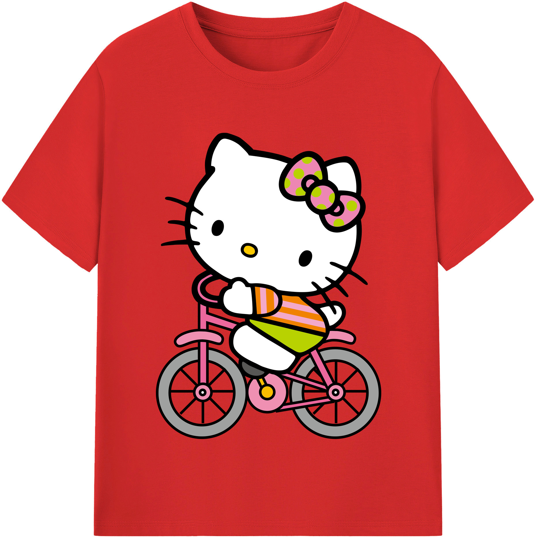 （画像用） Hello Kitty ハローキティ 綿100％半袖Tシャツ（フロントプリント）