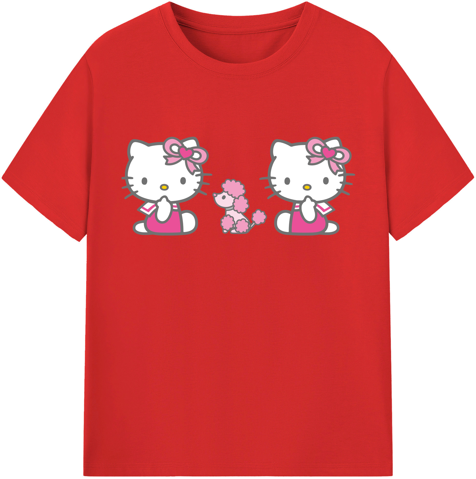 （画像用） Hello Kitty ハローキティ 綿100％半袖Tシャツ（フロントプリント）