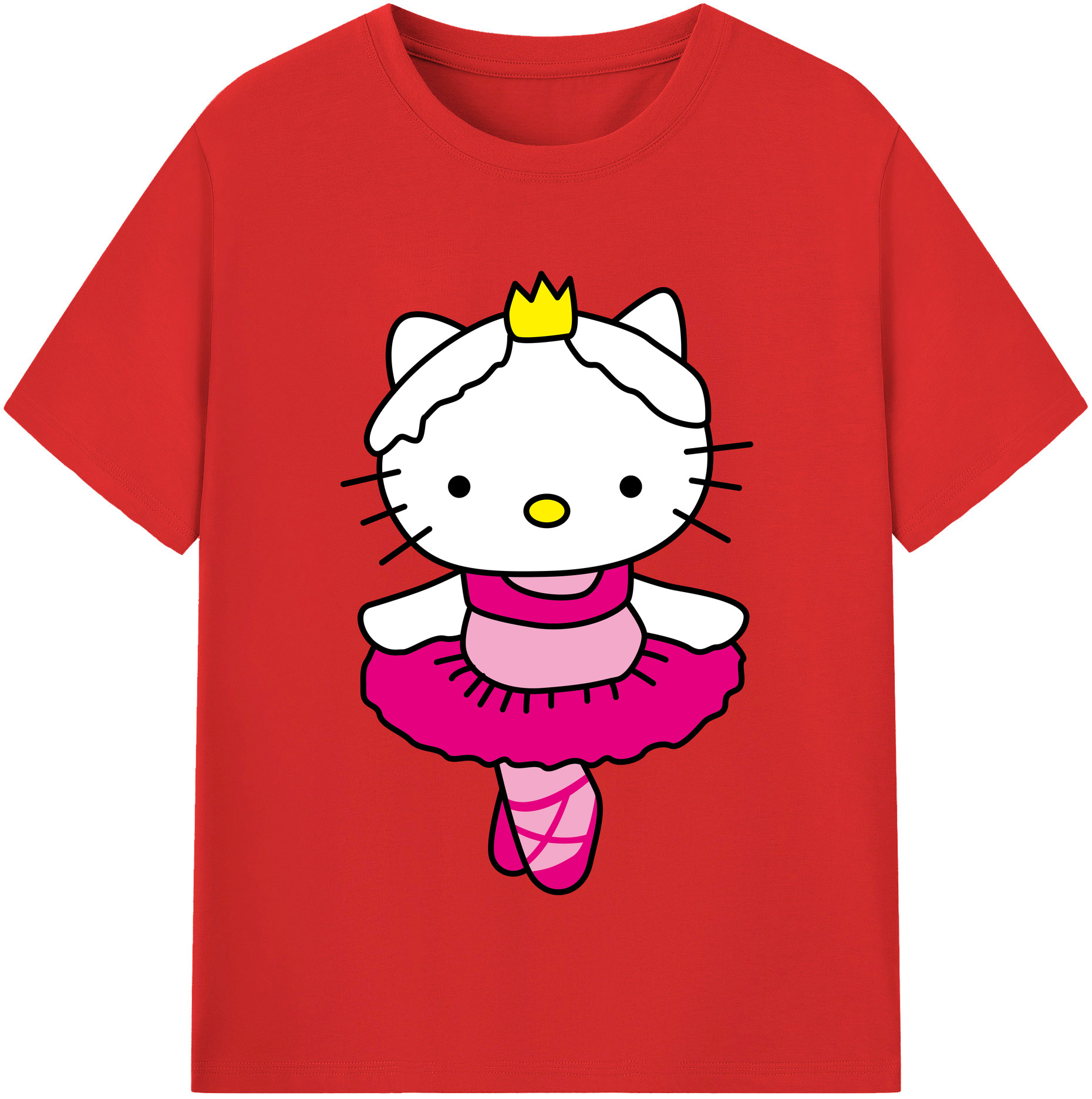 （画像用） Hello Kitty ハローキティ 綿100％半袖Tシャツ（フロントプリント）