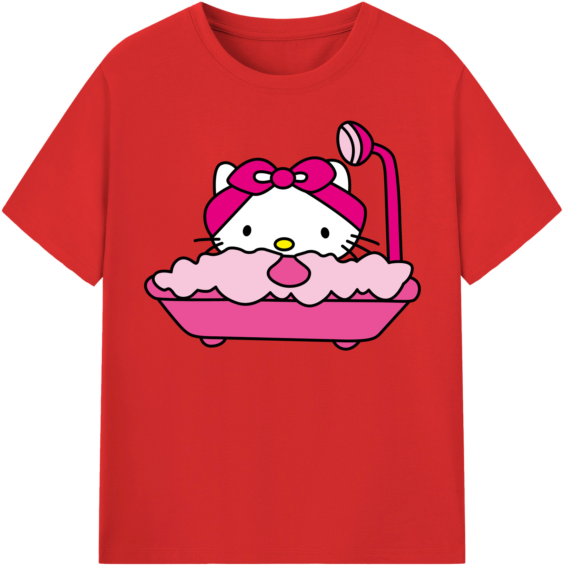 （画像用） Hello Kitty ハローキティ 綿100％半袖Tシャツ（フロントプリント）