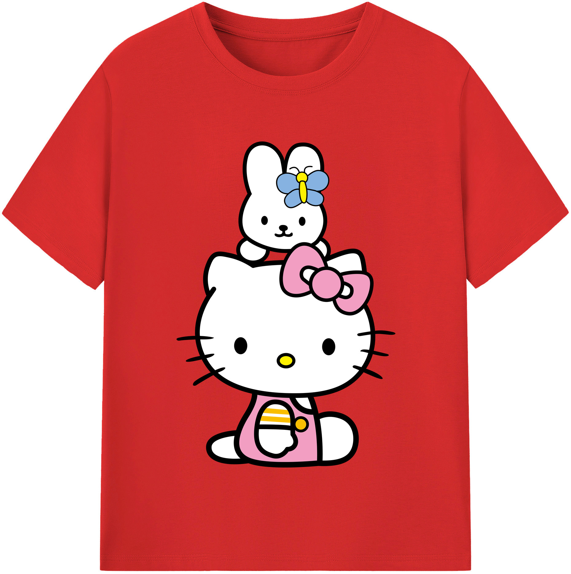 （画像用） Hello Kitty ハローキティ 綿100％半袖Tシャツ（フロントプリント）
