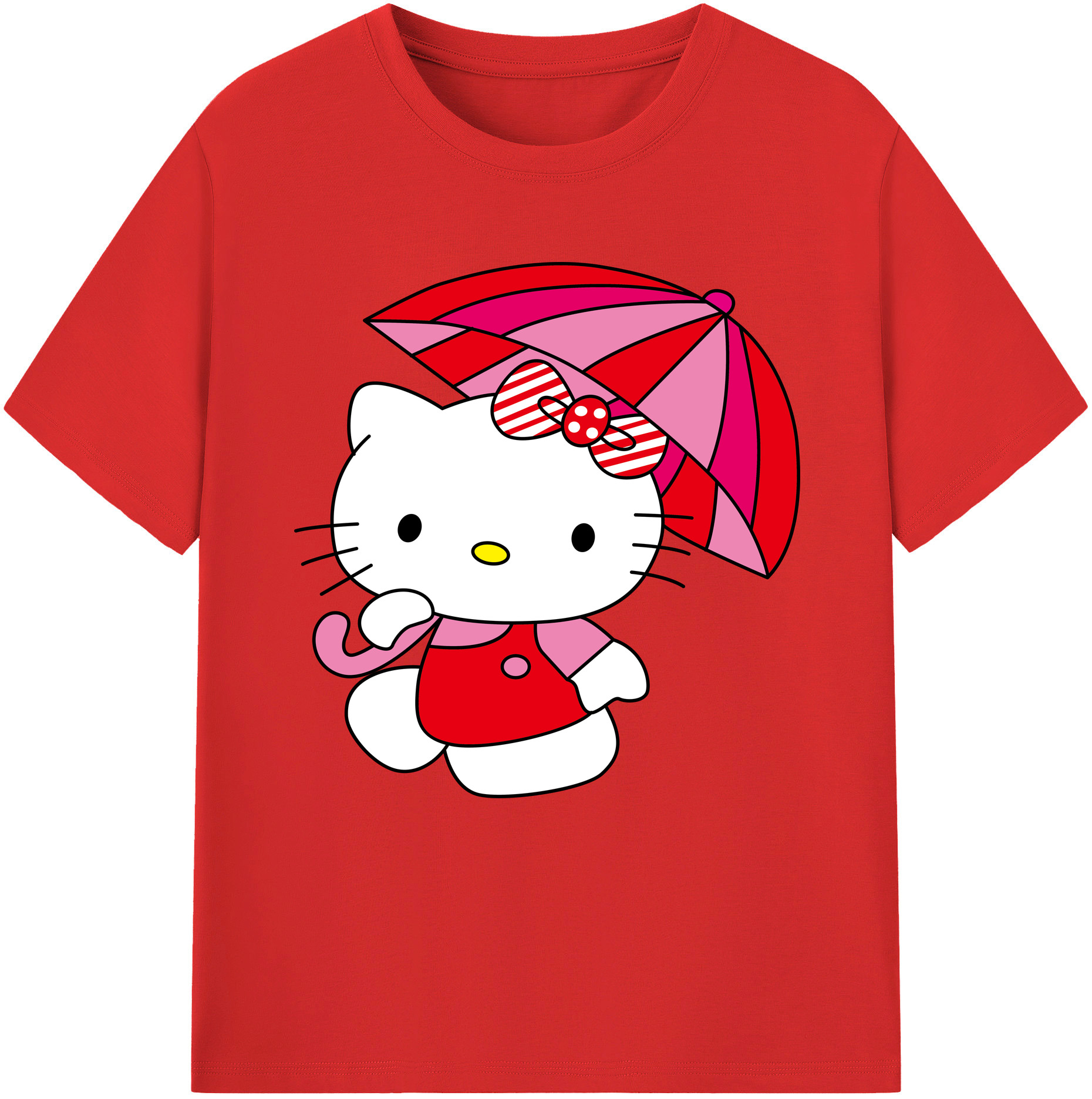 （画像用） Hello Kitty ハローキティ 綿100％半袖Tシャツ（フロントプリント）