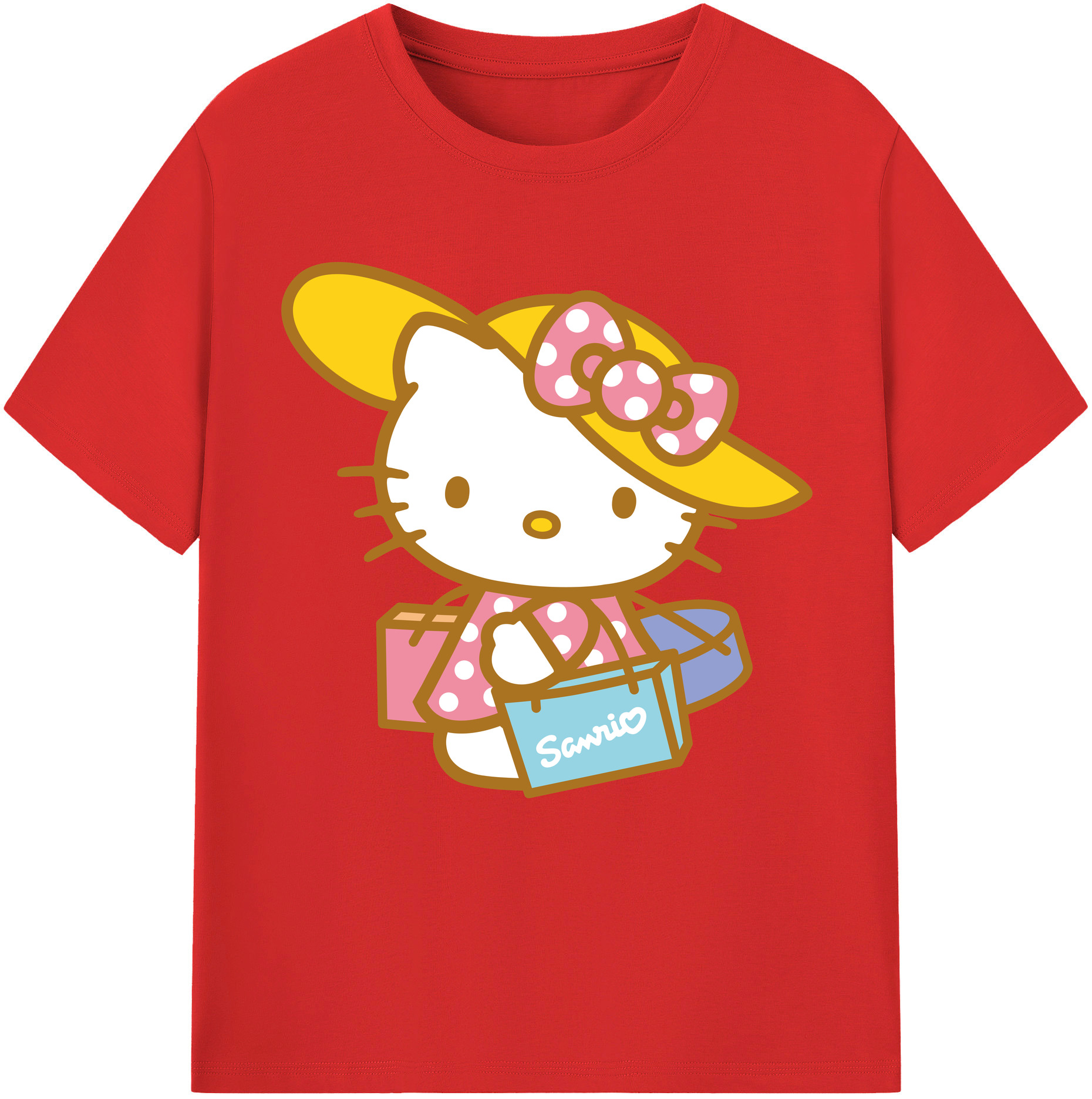 （画像用） Hello Kitty ハローキティ 綿100％半袖Tシャツ（フロントプリント）
