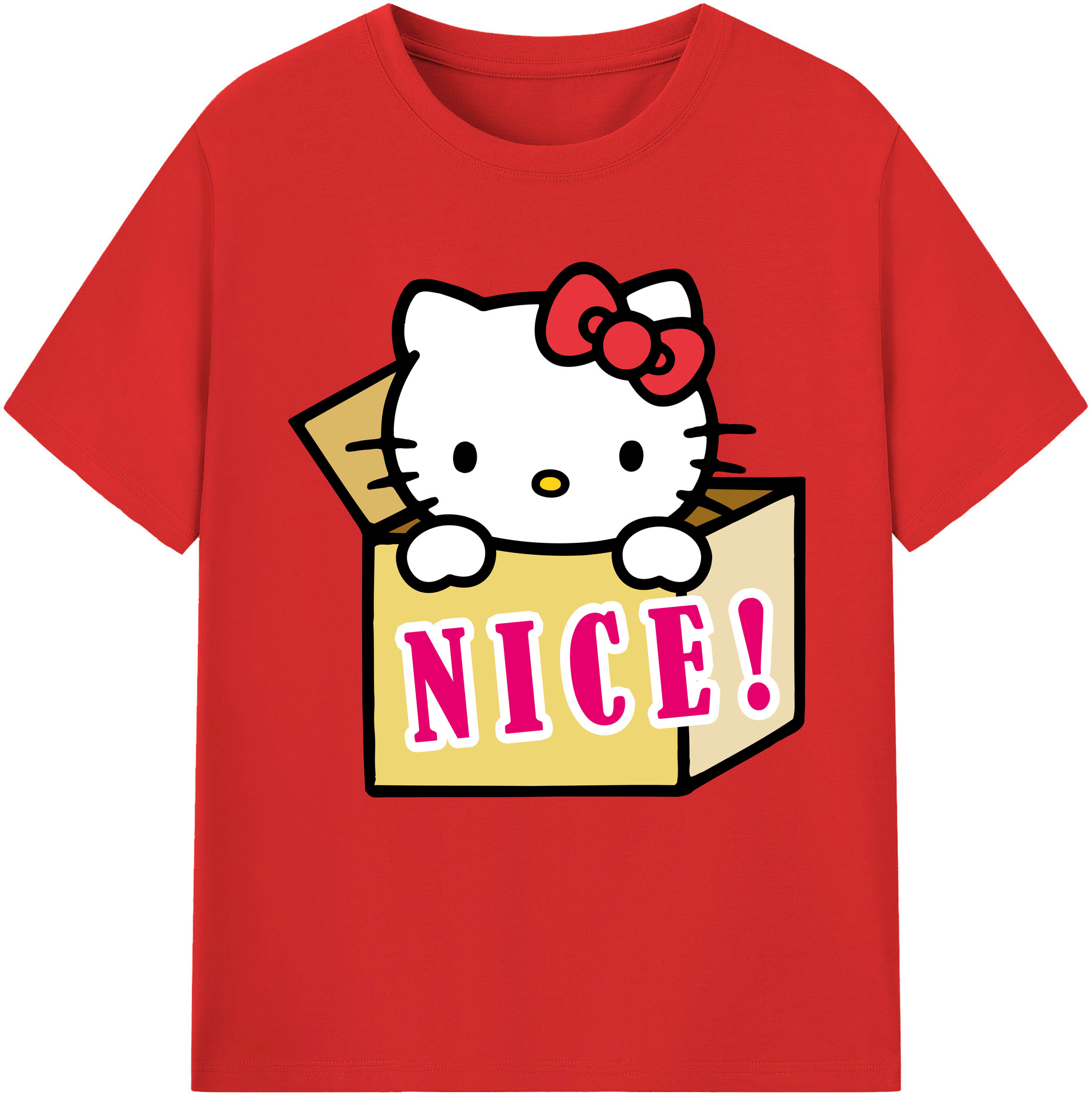 （画像用） Hello Kitty ハローキティ 綿100％半袖Tシャツ（フロントプリント）