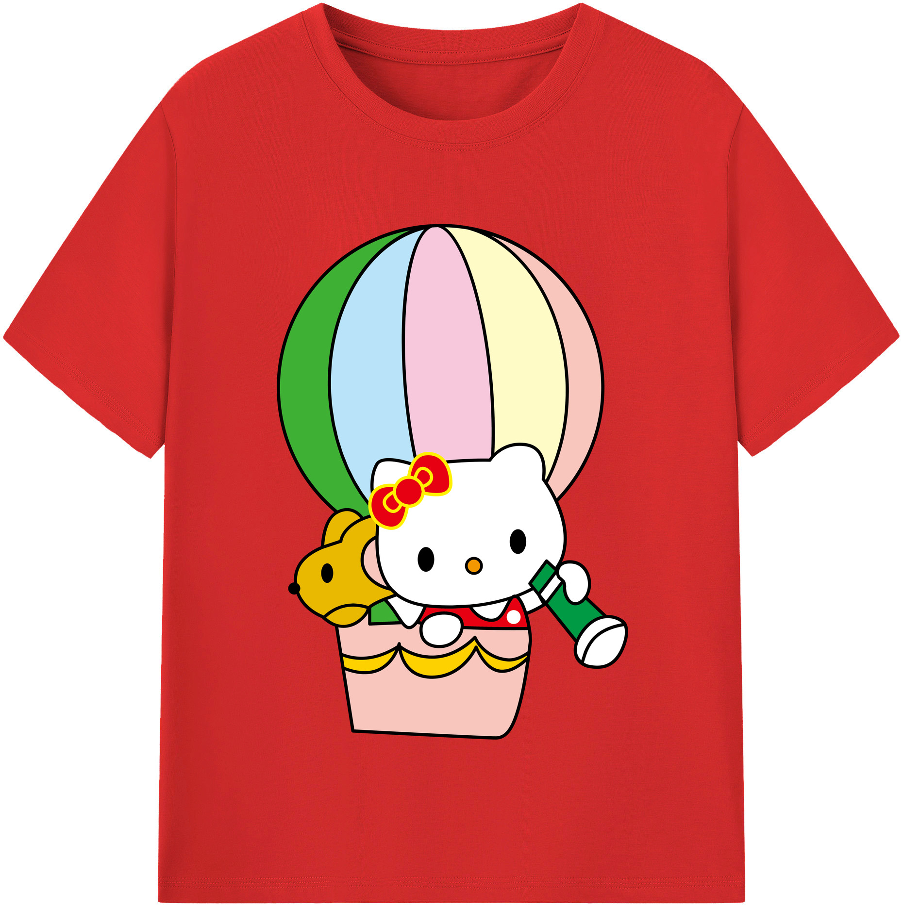 （画像用） Hello Kitty ハローキティ 綿100％半袖Tシャツ（フロントプリント）