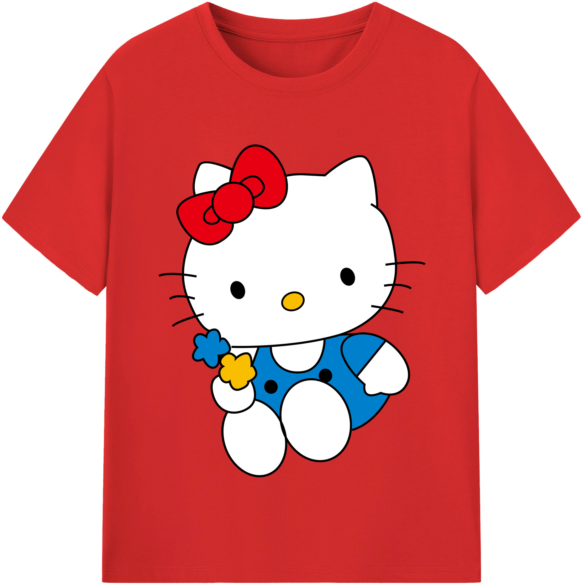 （画像用） Hello Kitty ハローキティ 綿100％半袖Tシャツ（フロントプリント）