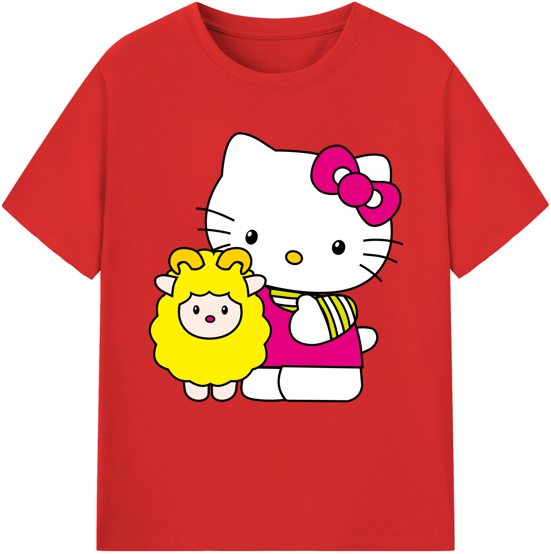 （画像用） Hello Kitty ハローキティ 綿100％半袖Tシャツ（フロントプリント）
