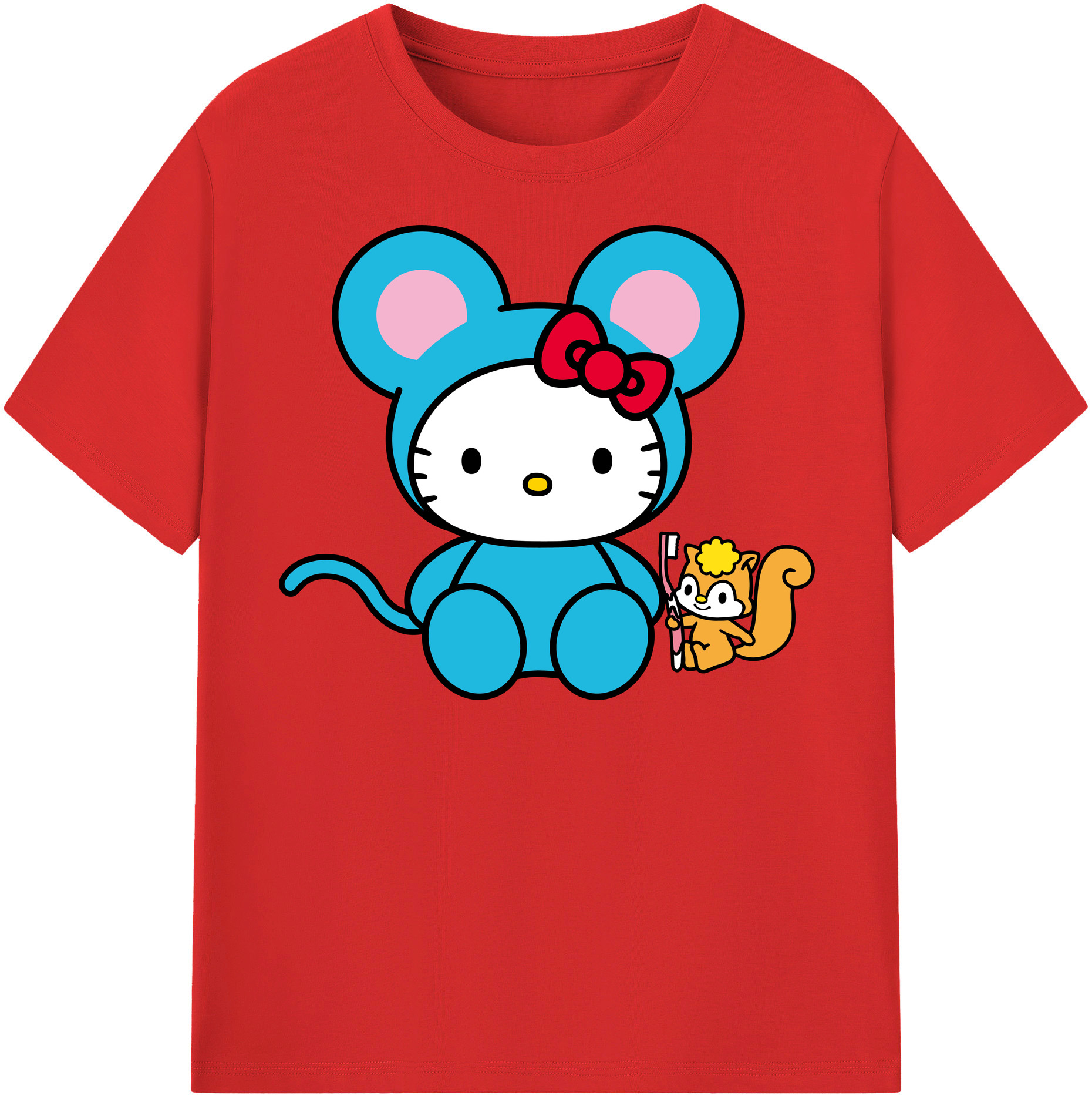 （画像用） Hello Kitty ハローキティ 綿100％半袖Tシャツ（フロントプリント）