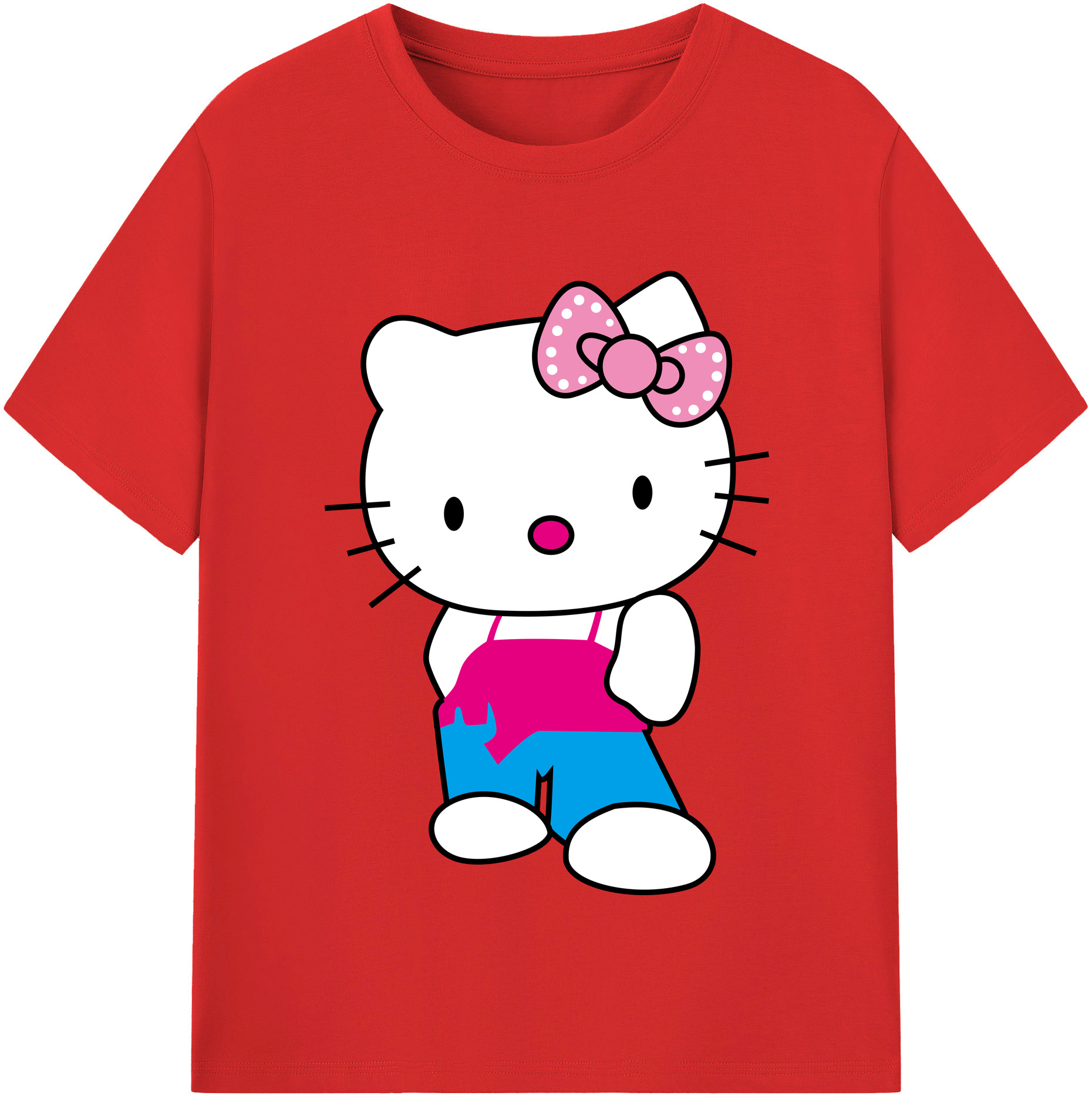 （画像用） Hello Kitty ハローキティ 綿100％半袖Tシャツ（フロントプリント）