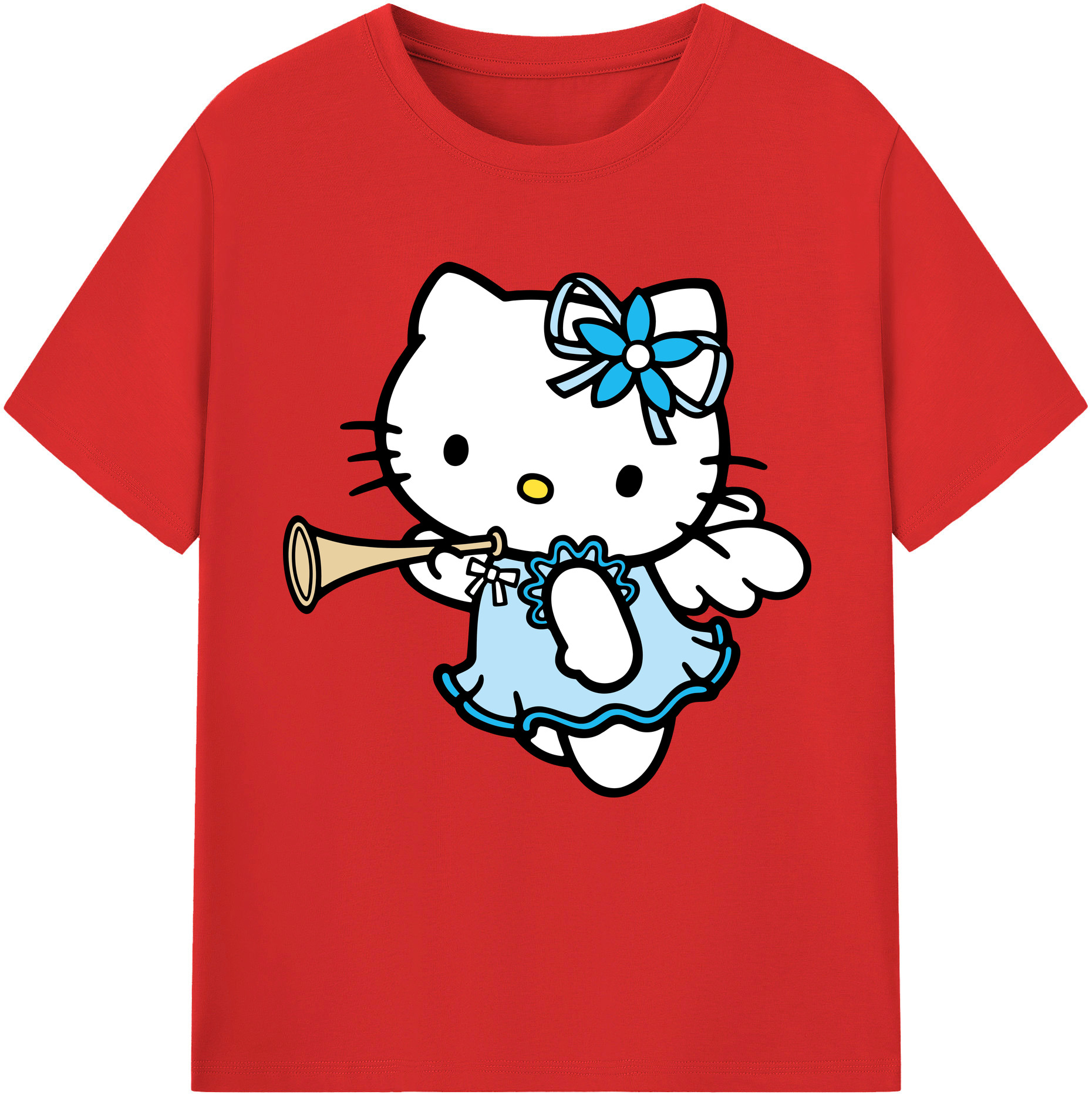 （画像用） Hello Kitty ハローキティ 綿100％半袖Tシャツ（フロントプリント）